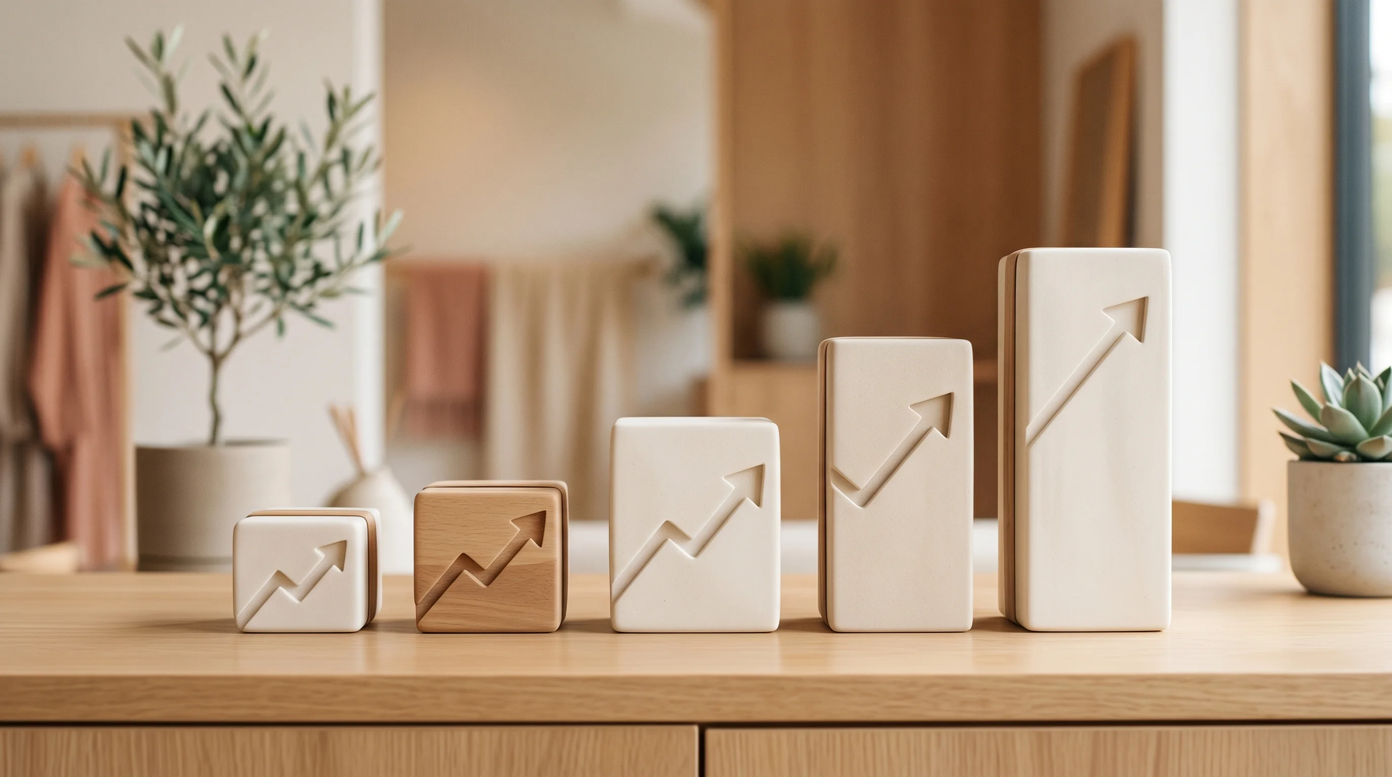 Digital illustration for article section "The Early Numbers (With Caveats)" in "Kinect Builds Storefronts That Sell to Humans—and AI Agents" - Generate an image representing growth or positive progress in the ecommerce industry. This could be ...