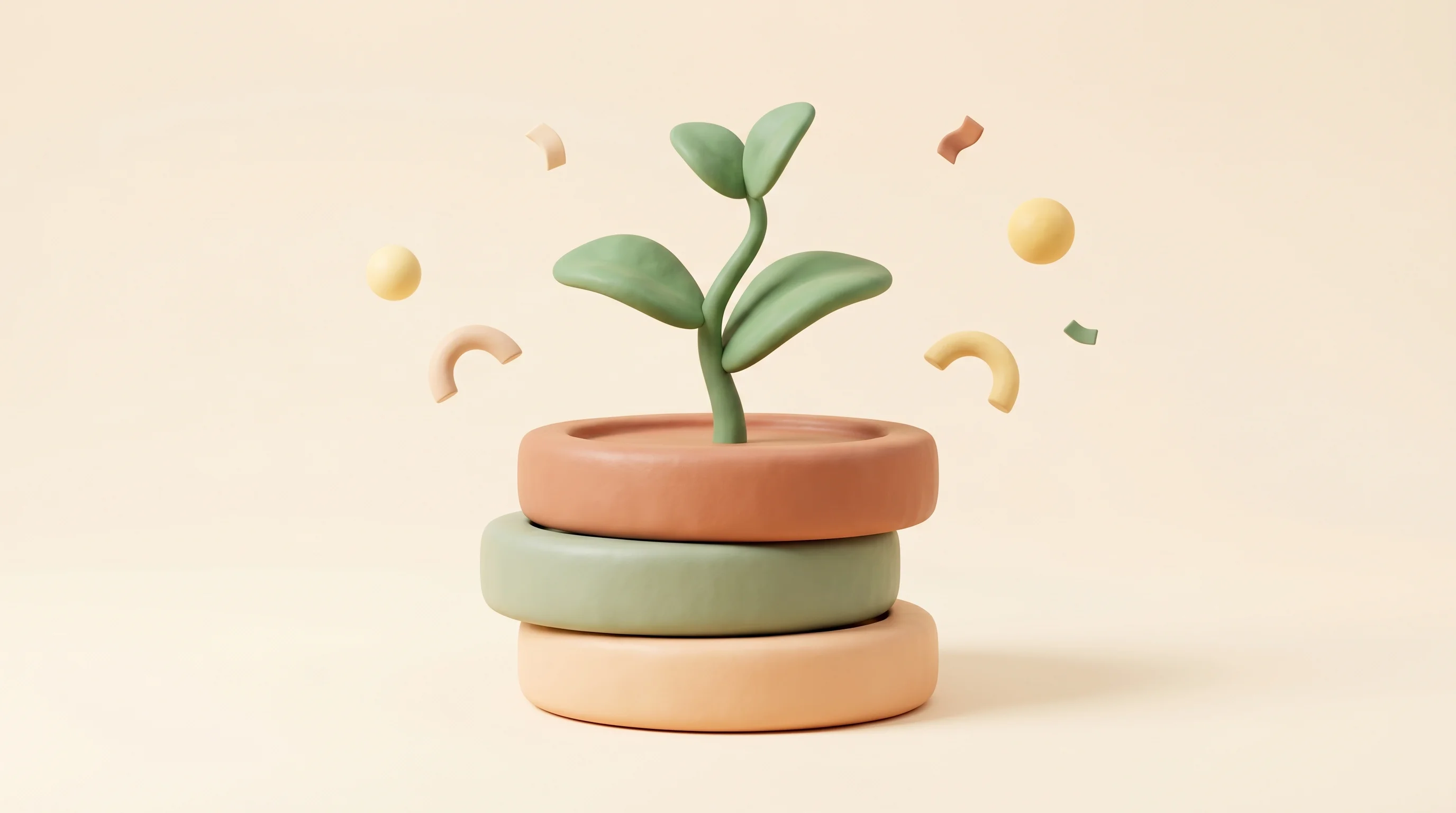 Digital illustration for article section "The Money Behind the Mission" in "Baymatob Raises $6.5M Series A3 for AI Device Predicting Birth Risks" - A minimalist 3D conceptual illustration representing venture capital funding and financial growth, f...