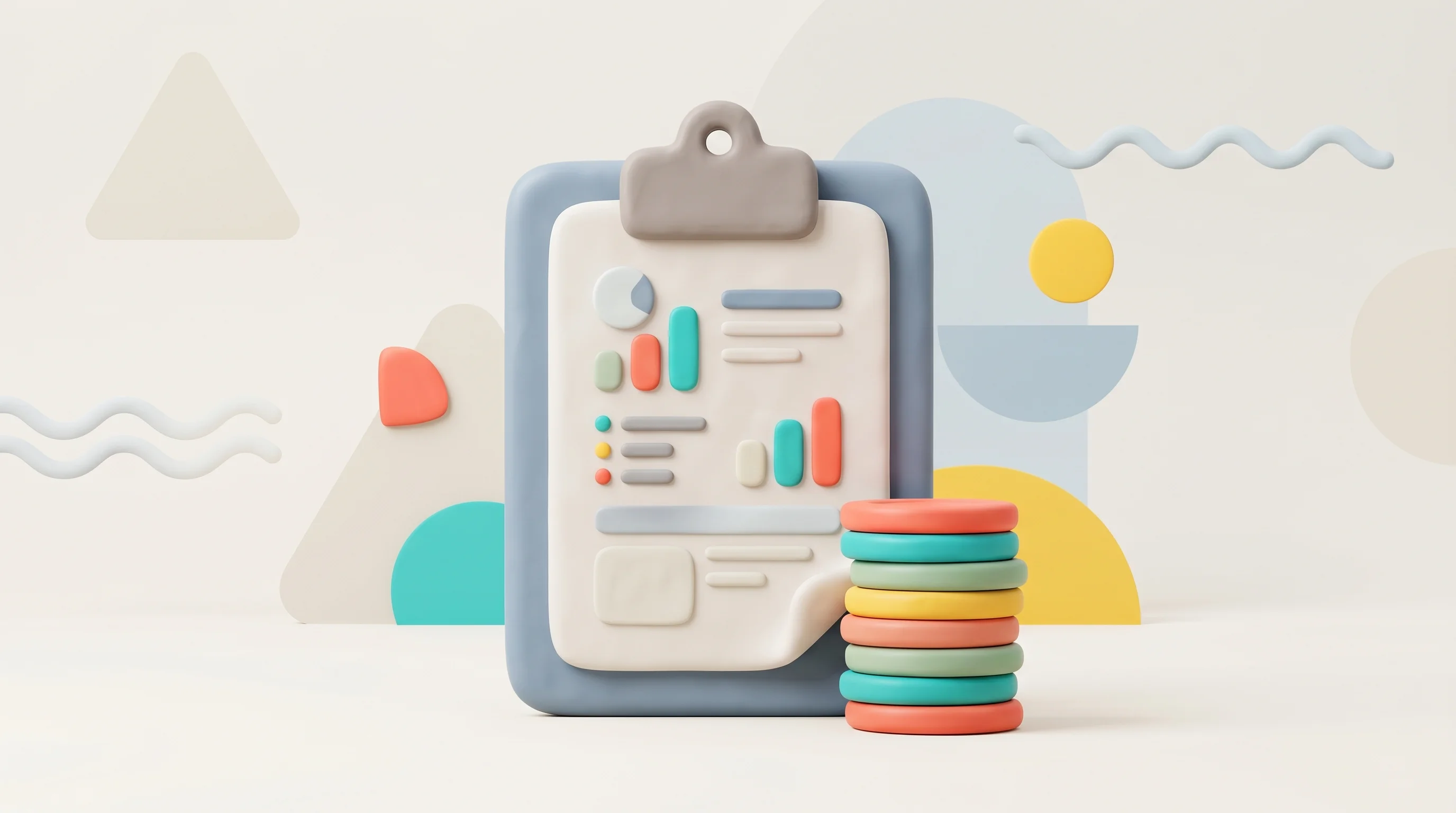 Digital illustration for article section "The Real Competition" in "YC-Backed Klarify Launches AI Agent to Automate Therapist Workflows" - A professional, modern 3D conceptual illustration of a stylized medical clipboard and health record ...
