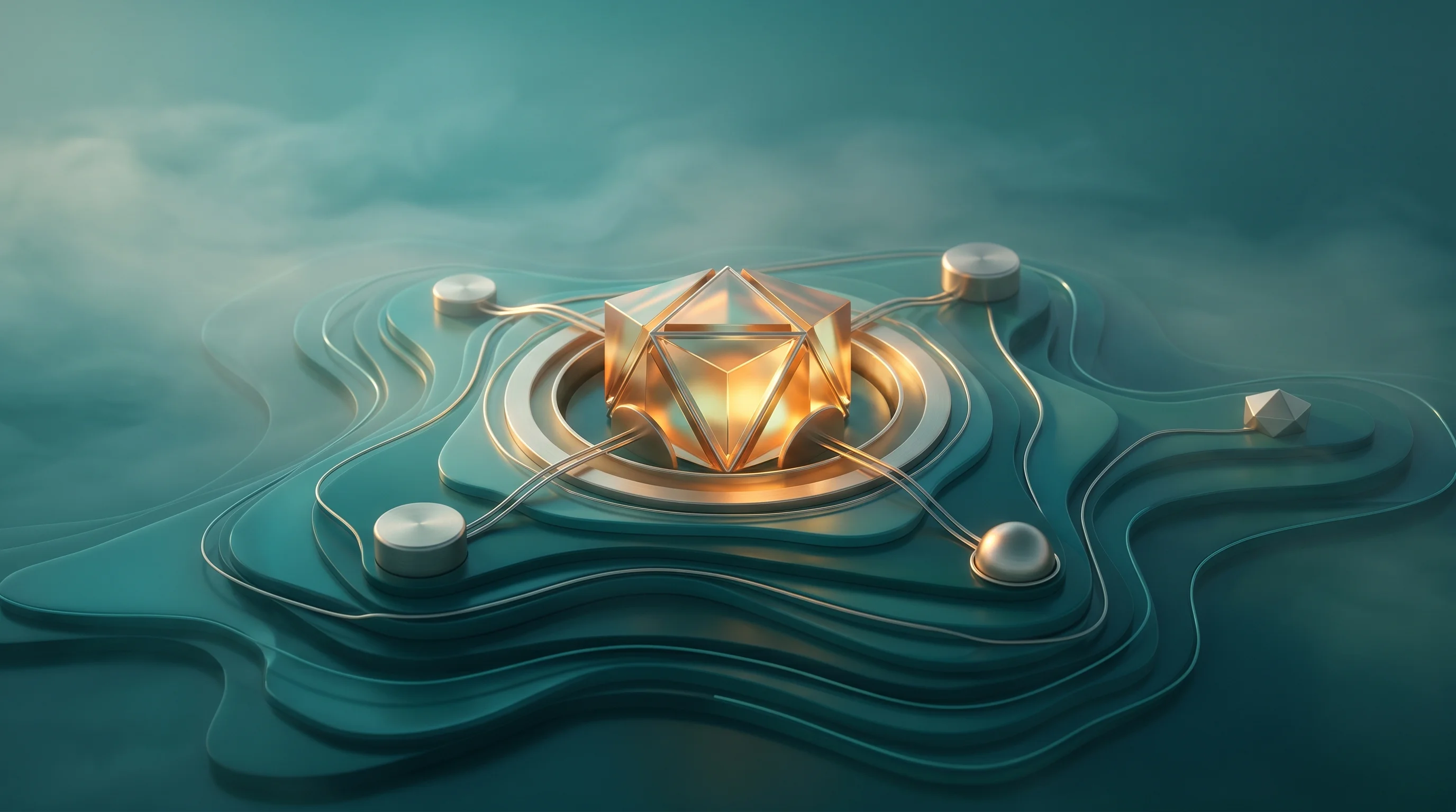 Digital illustration for article section "The Funding Map" in "Invisix Raises €20M Seed for Chip X-Ray Metrology Technology" - A conceptual, minimalist visual representation of a strategic "funding map" for industrial technolog...