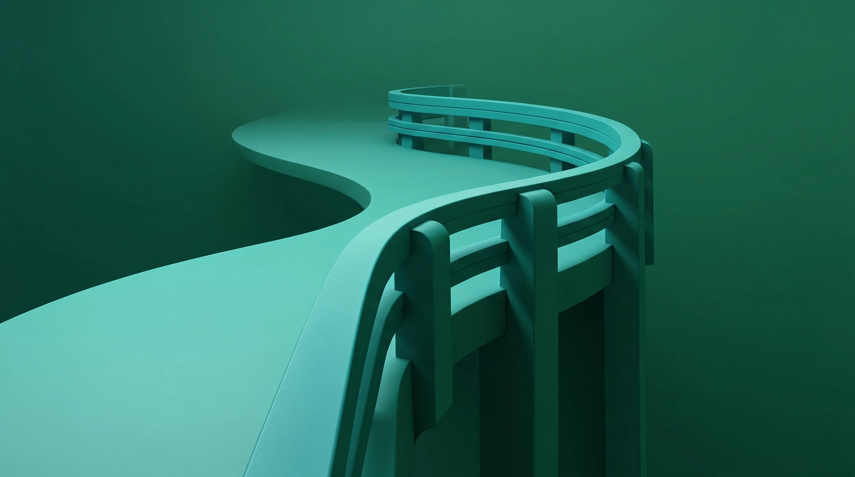 Digital illustration for article section "Building Guardrails for a Regulated World" in "Ex-Monzo Team's Gradient Labs Doubles Series A to $26M" - A minimalist and conceptual art piece representing compliance-first architecture, featuring a sleek,...