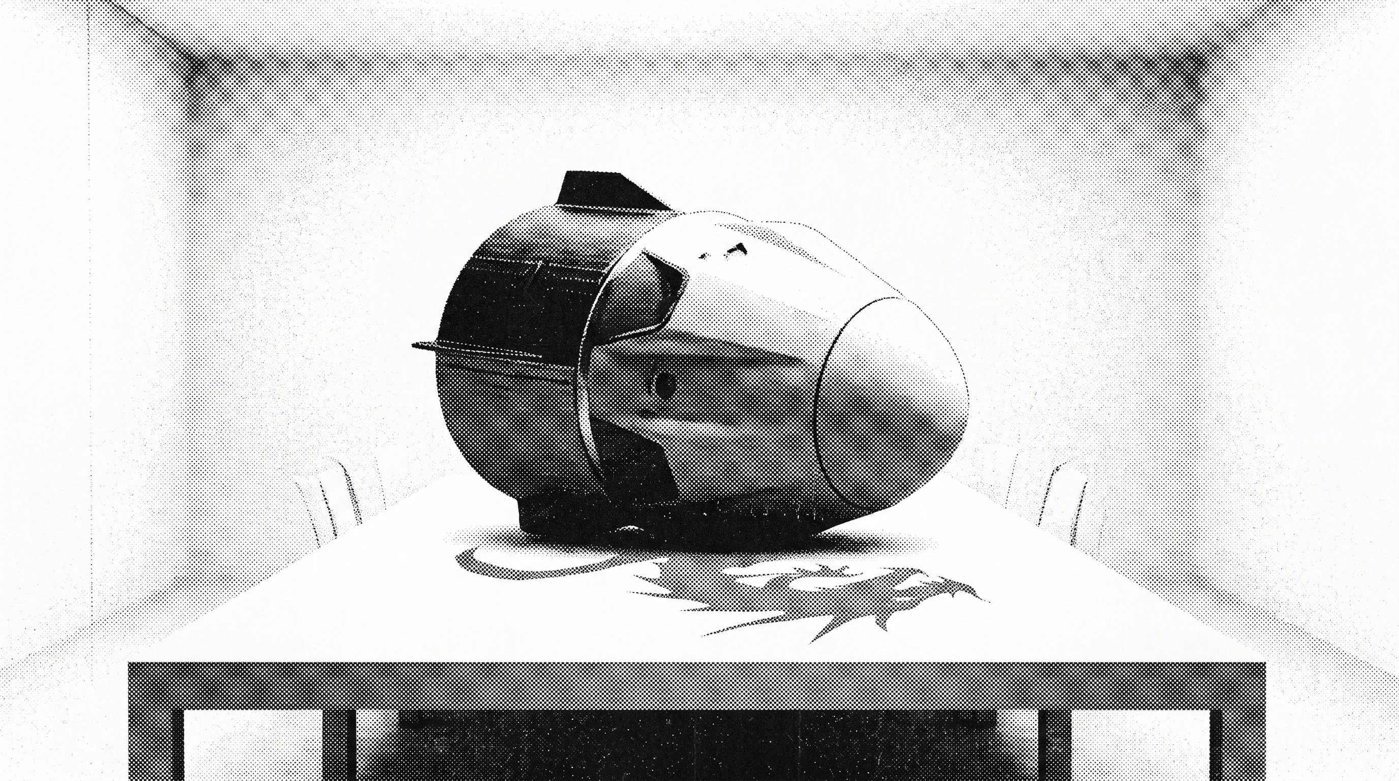 Digital illustration for article section "The Dragon in the Room" in "Space Manufacturing's Missing Link: The Race for Reusable Reentry" - A striking, conceptual visual representing the "dragon in the room" and the space downmass bottlenec...