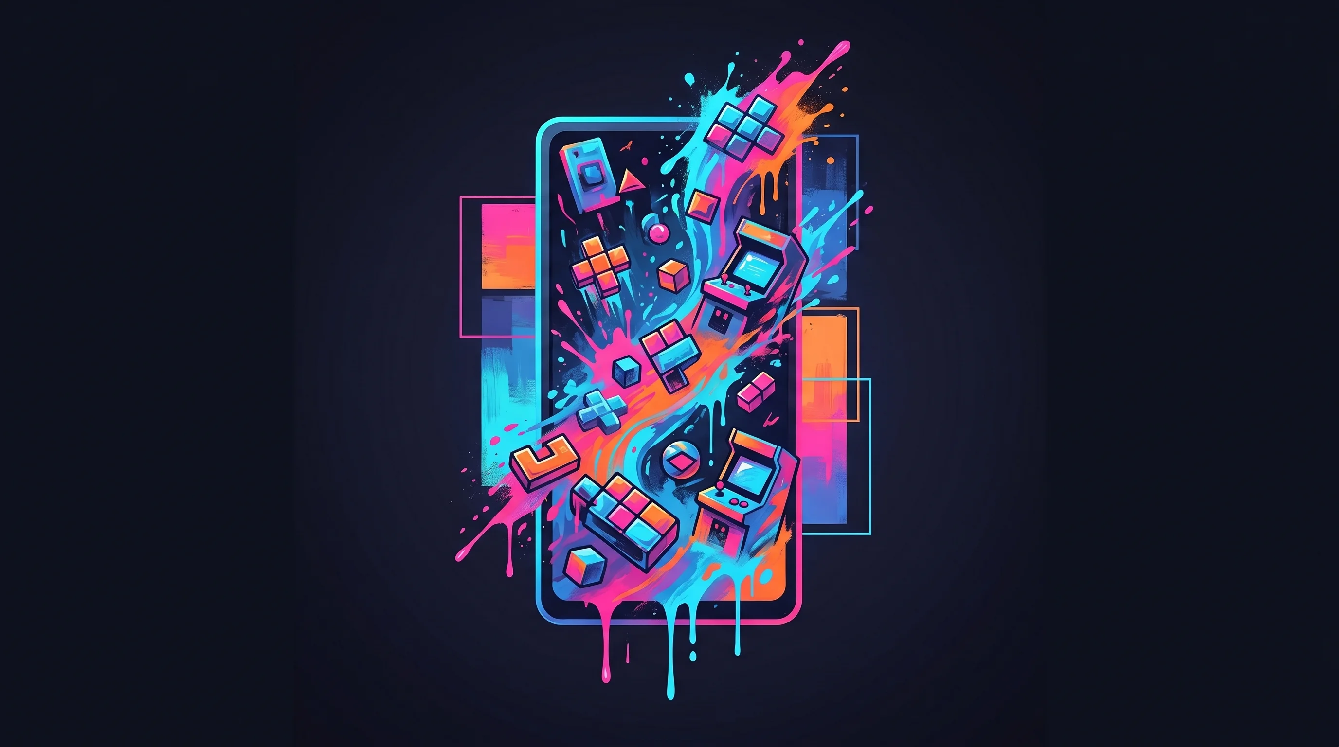 Digital illustration for article section "The Feed Experiment" in "Playabl.ai's AI Game Builder Hits 100K Users with TikTok-Style Feed" - A conceptual, modern representation of an endless vertical scrolling feed of instantly playable game...