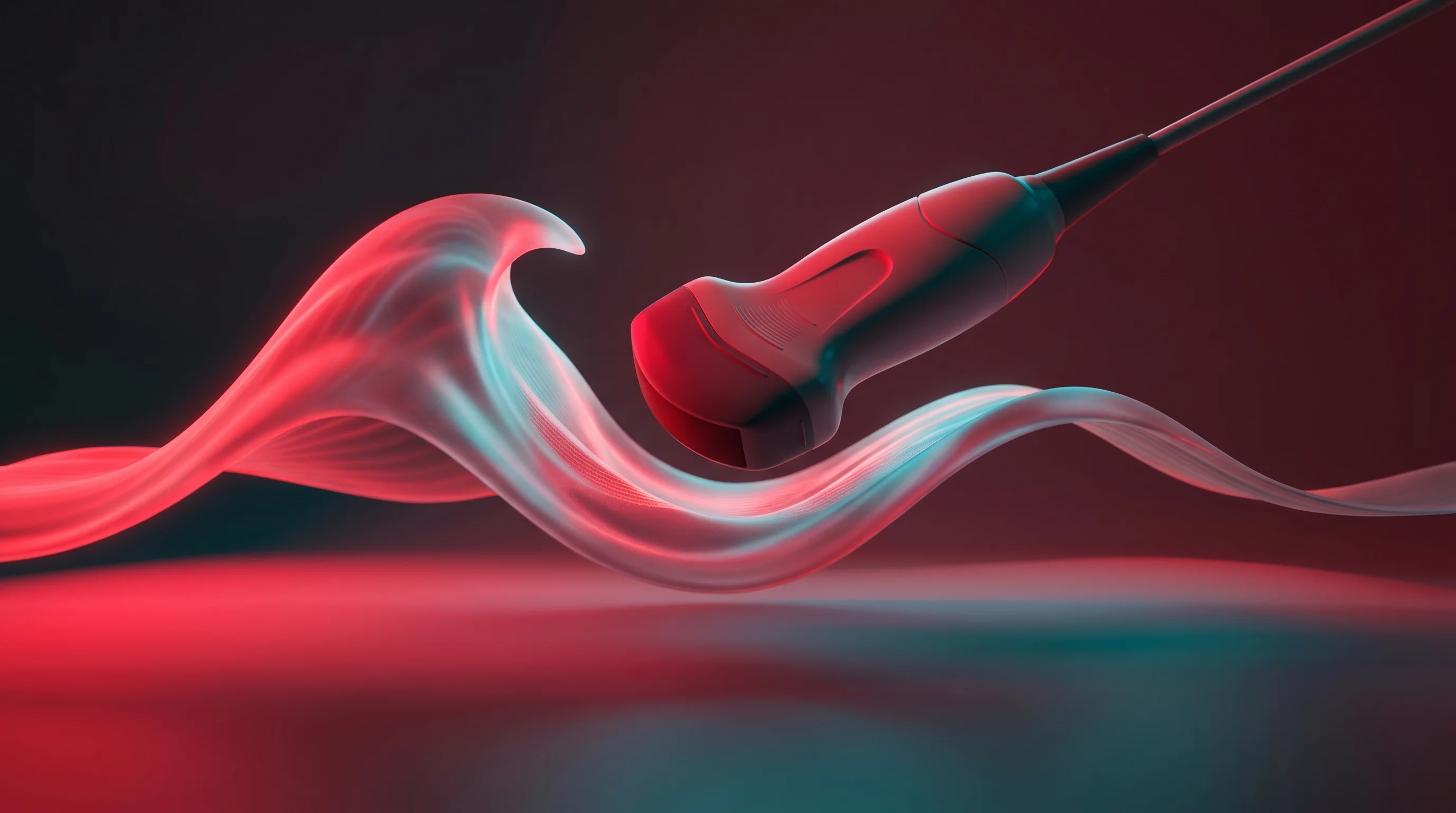 Digital illustration for article section "What Happens Next" in "YC-Backed Lumius Aims to Democratize 3D Ultrasound for Procedures" - A minimalist and conceptual visual representation of the future of clinical technology, featuring a ...