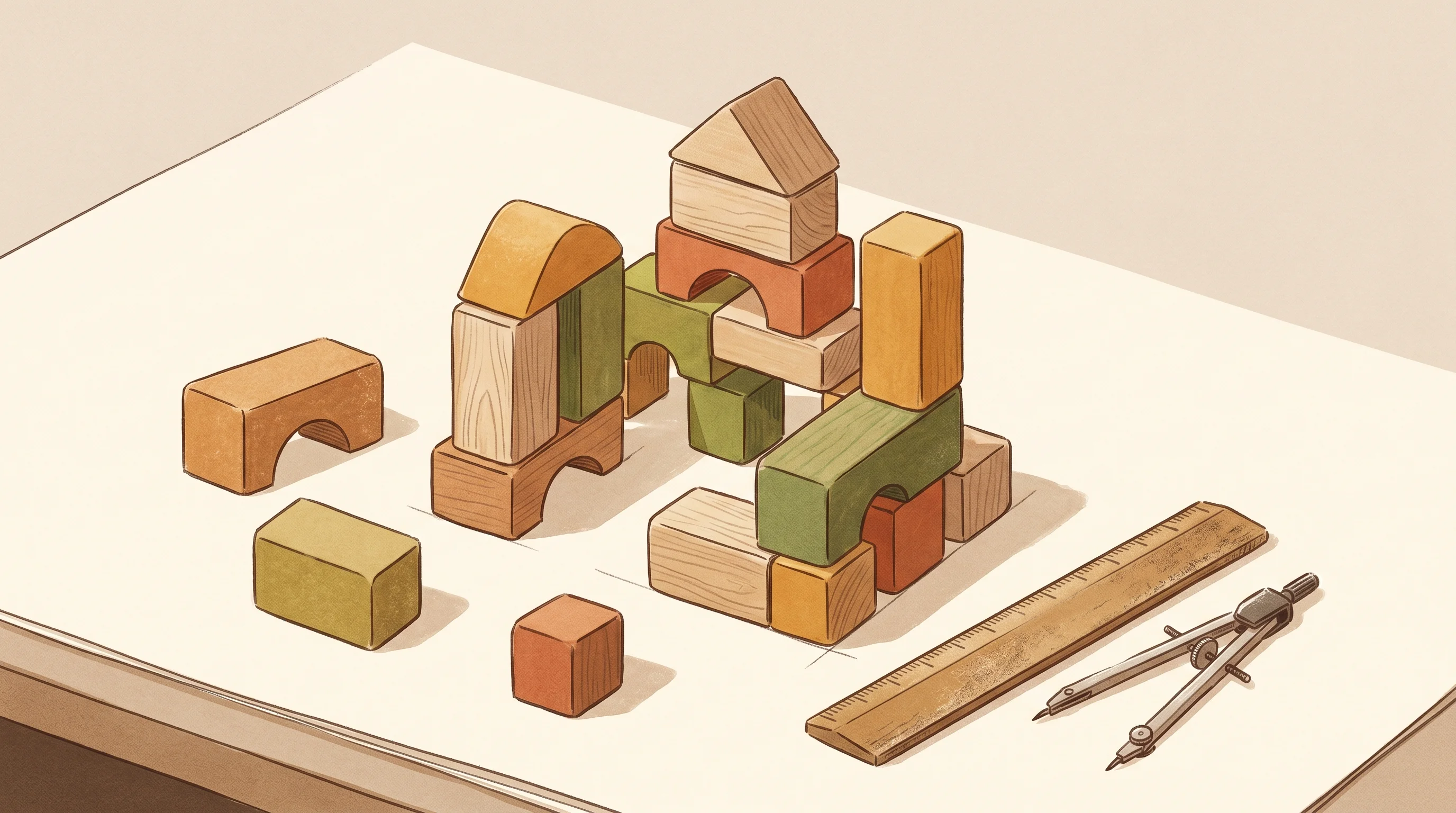 Digital illustration for article section "The Stakes for Founders" in "Meet Thomas: The First AI Founder Running Its Own Companies" - A minimalist and conceptual composition illustrating the foundational rethinking of organizational d...