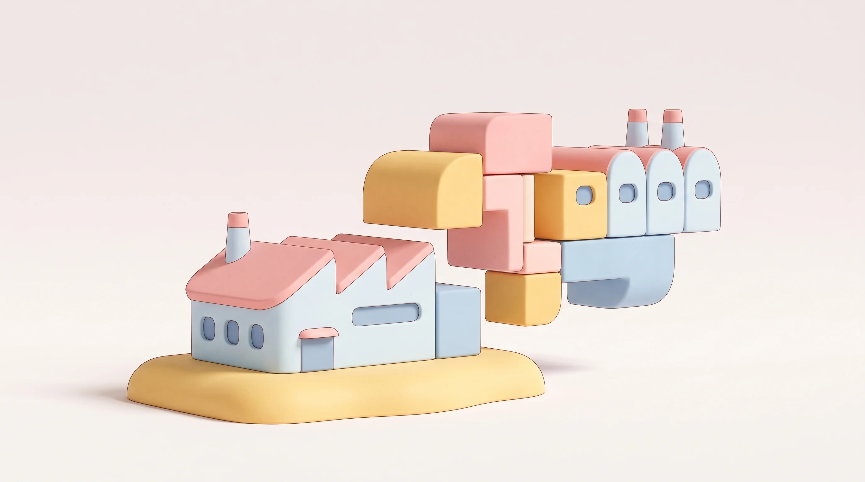 Digital illustration for article section "The Scale Question" in "Layup Parts Raises $42M to Make Composite Parts in Days, Not Months" - A conceptual, minimalist illustration representing company growth and scaling, featuring a stylized,...