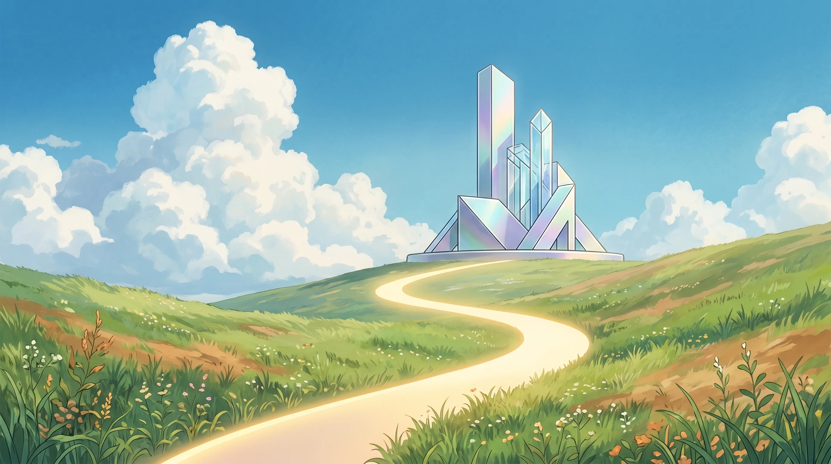 Digital illustration for article section "Revenue, Roadmaps, and Government Contracts" in "French Quantum Startup Quobly Raises €115M Series A Led by Bpifrance" - A conceptual illustration of a strategic roadmap to a quantum future, featuring a sleek, minimalist ...