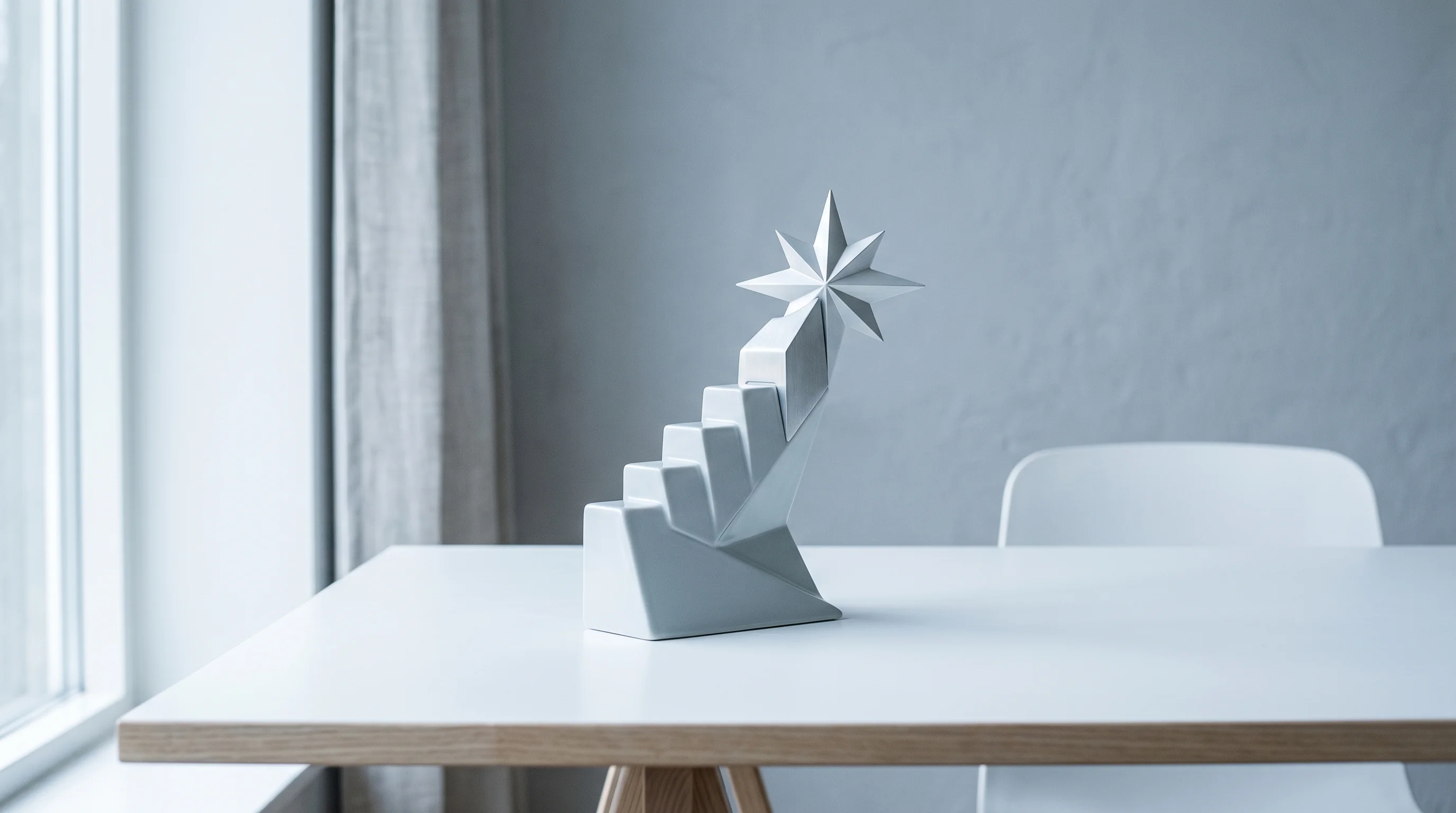 Digital illustration for article section "What Adoption Actually Looks Like" in "Superset Launches IDE to Orchestrate 100+ AI Coding Agents in Parallel" - A pristine, ultra-minimalist Nordic-inspired desktop workspace featuring a single, strong focal elem...