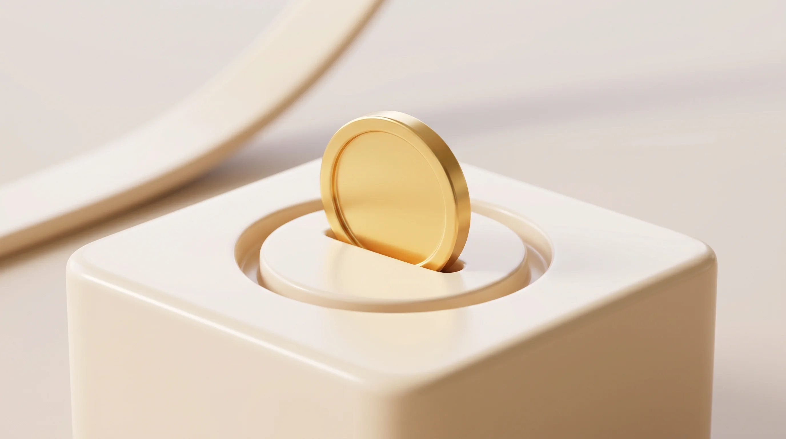 Digital illustration for article section "Product-Market Fit in Sixteen Weeks" in "Grey Processes $60M in Stablecoins Four Months After Launch" - A clean, minimalist 3D diorama conceptualizing rapid product-market fit and financial growth, featur...