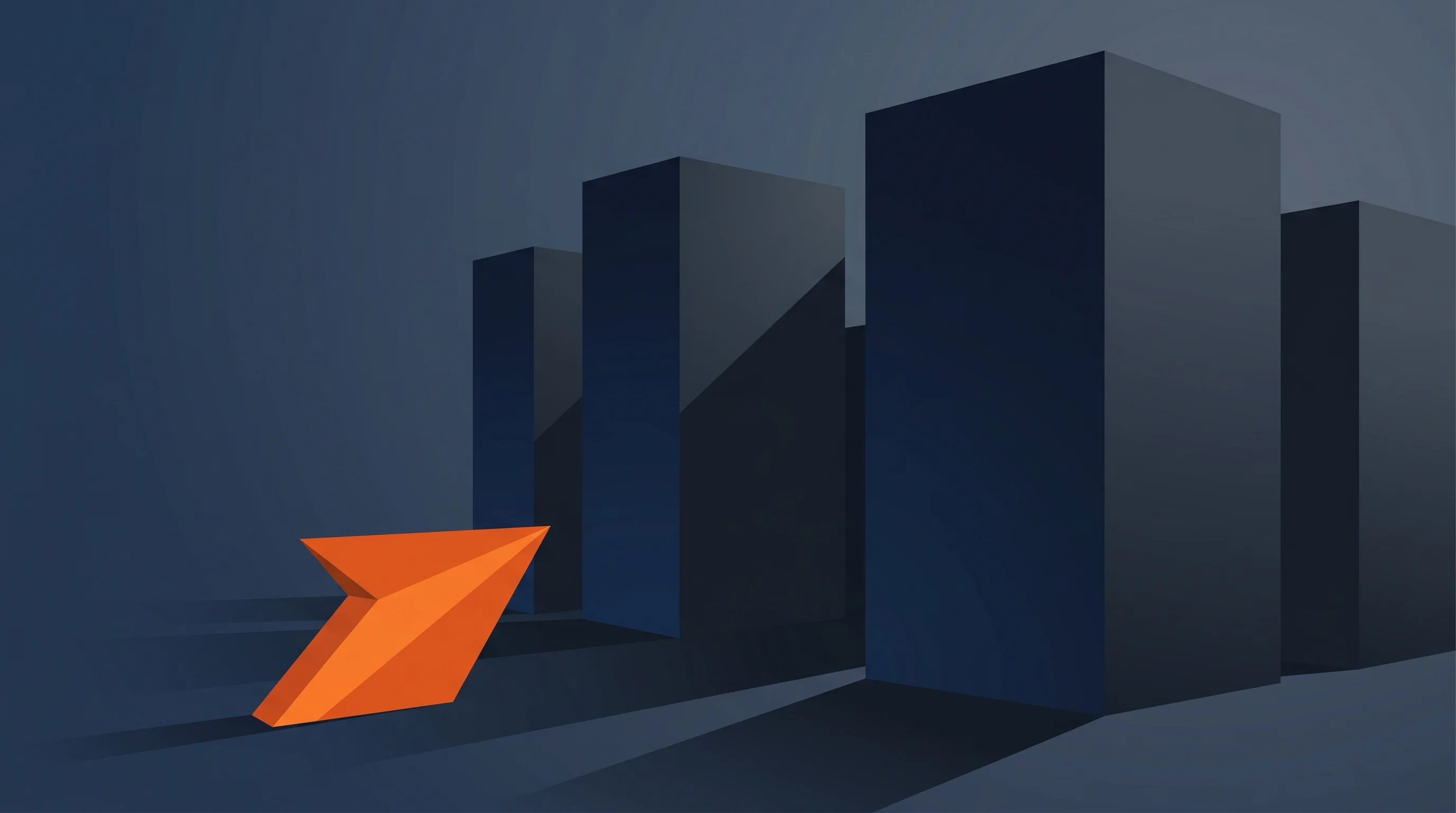 Digital illustration for article section "The Incumbents Aren't Standing Still" in "YC Startup Harbor Launches AI-Native CRO to Automate Clinical Trials" - A conceptual geometric flat style illustration representing established market incumbents standing f...