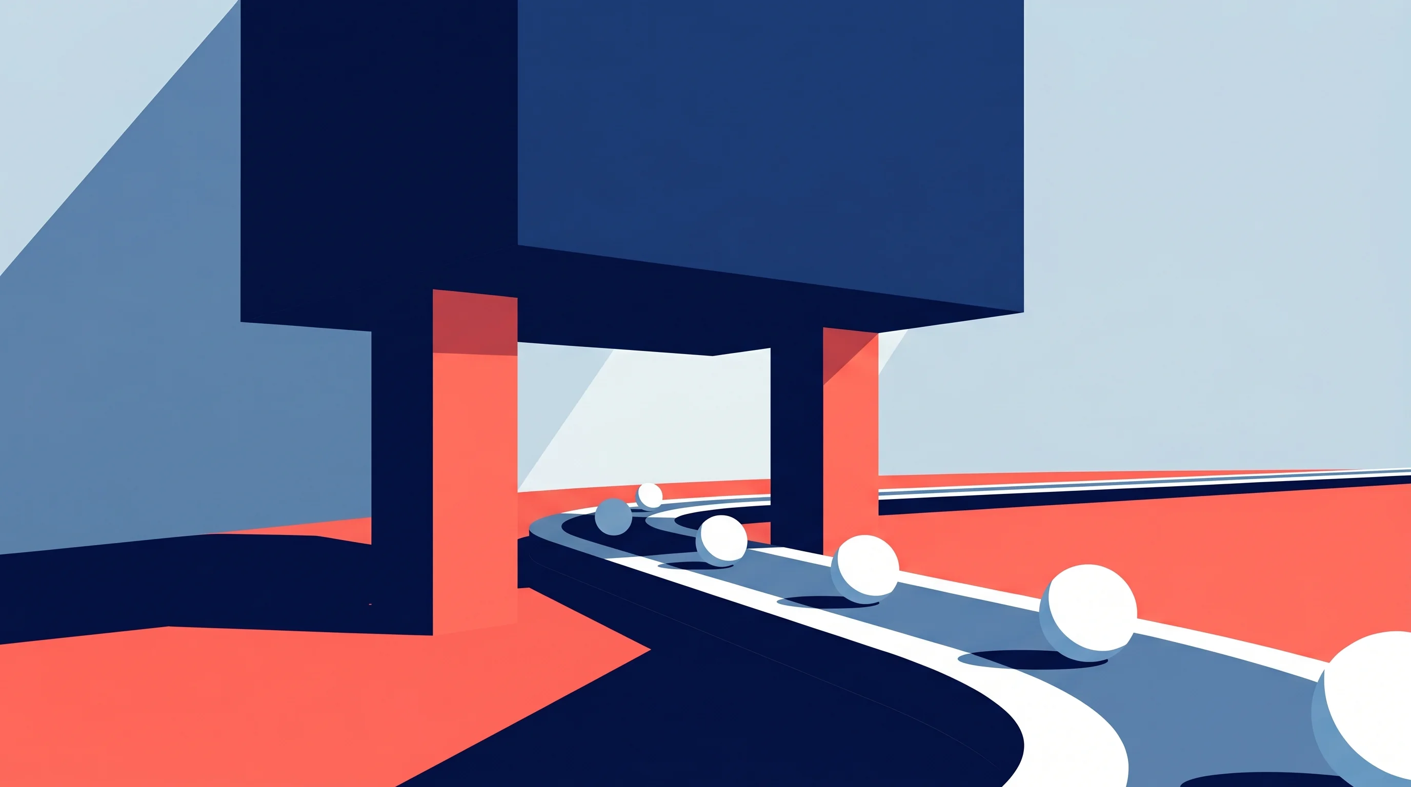 Digital illustration for article section "What Happens Next" in "YC Startup Harbor Launches AI-Native CRO to Automate Clinical Trials" - A conceptual, modern geometric flat style illustration representing the pivotal next phase of a mass...