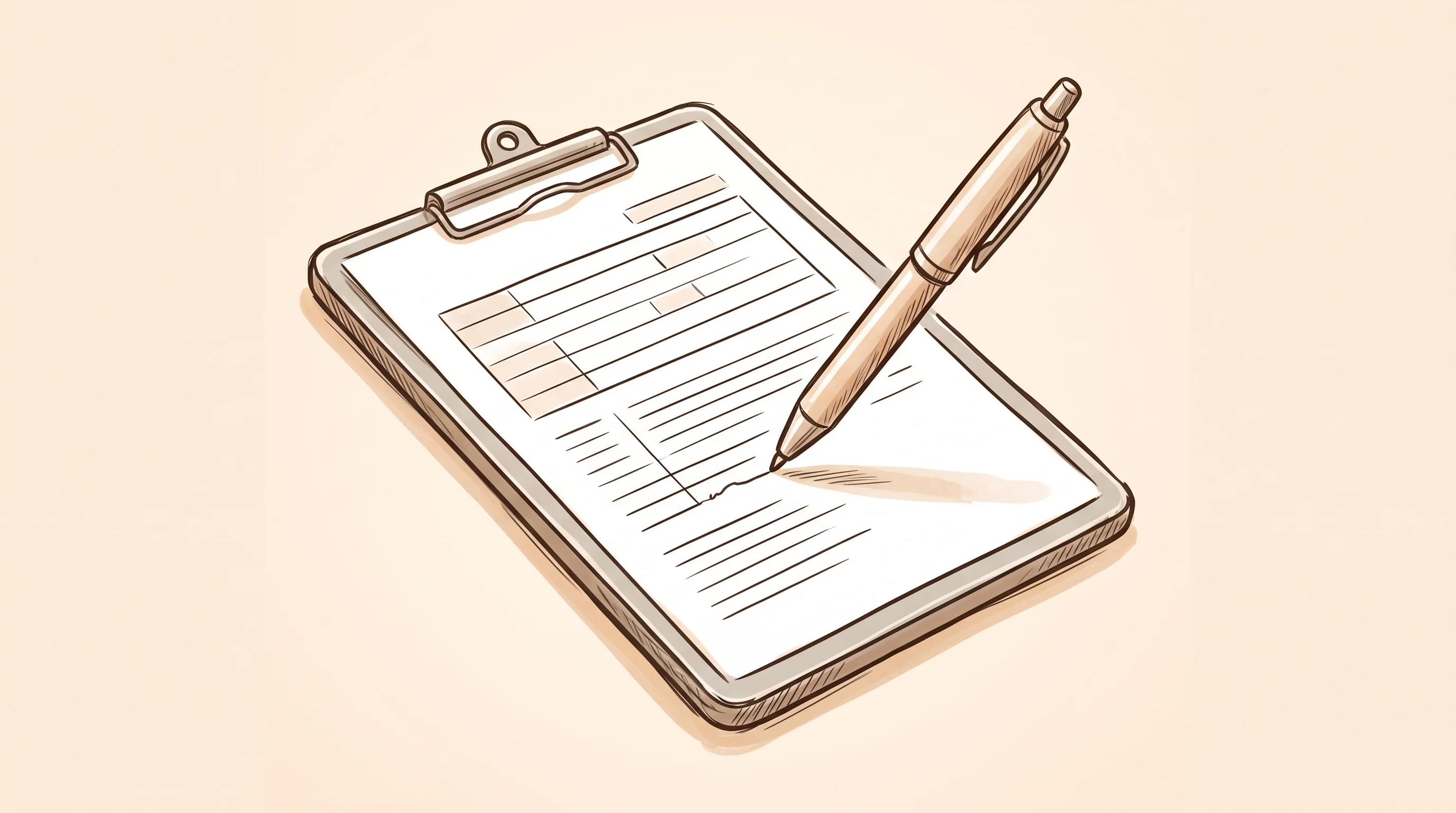 Digital illustration for article section "Atlas: the AI that drafts but doesn't decide" in "YC-Backed TakeCareOS Launches AI Agent Platform for Care Agencies" - A minimalist, conceptual illustration of a sleek digital clipboard and an elegant, self-guiding pen ...