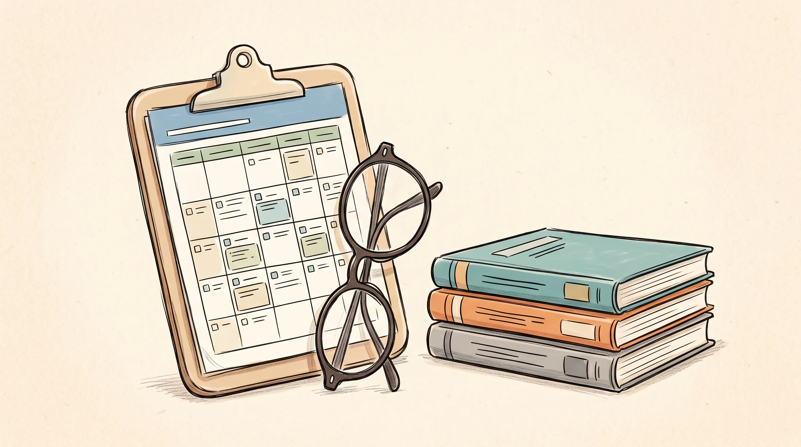 Digital illustration for article section "From Oxford vision labs to care worker scheduling" in "YC-Backed TakeCareOS Launches AI Agent Platform for Care Agencies" - A minimalist and conceptual illustration featuring a smooth medical clipboard holding a detailed sch...