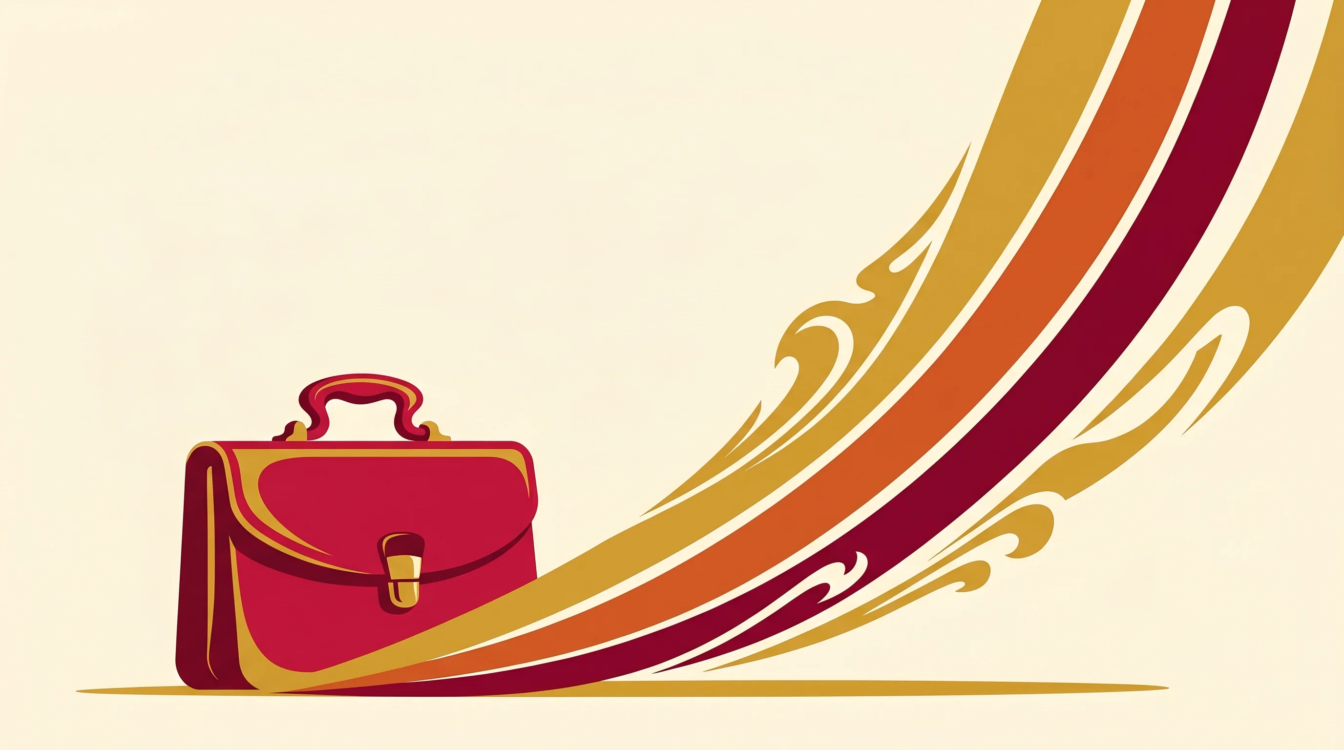 Digital illustration for article section "What Comes Next" in "Archestra Raises $10M Seed to Secure Enterprise AI Agents" - A minimalist, conceptual illustration of a sleek, abstract briefcase resting at the base of a bold, ...