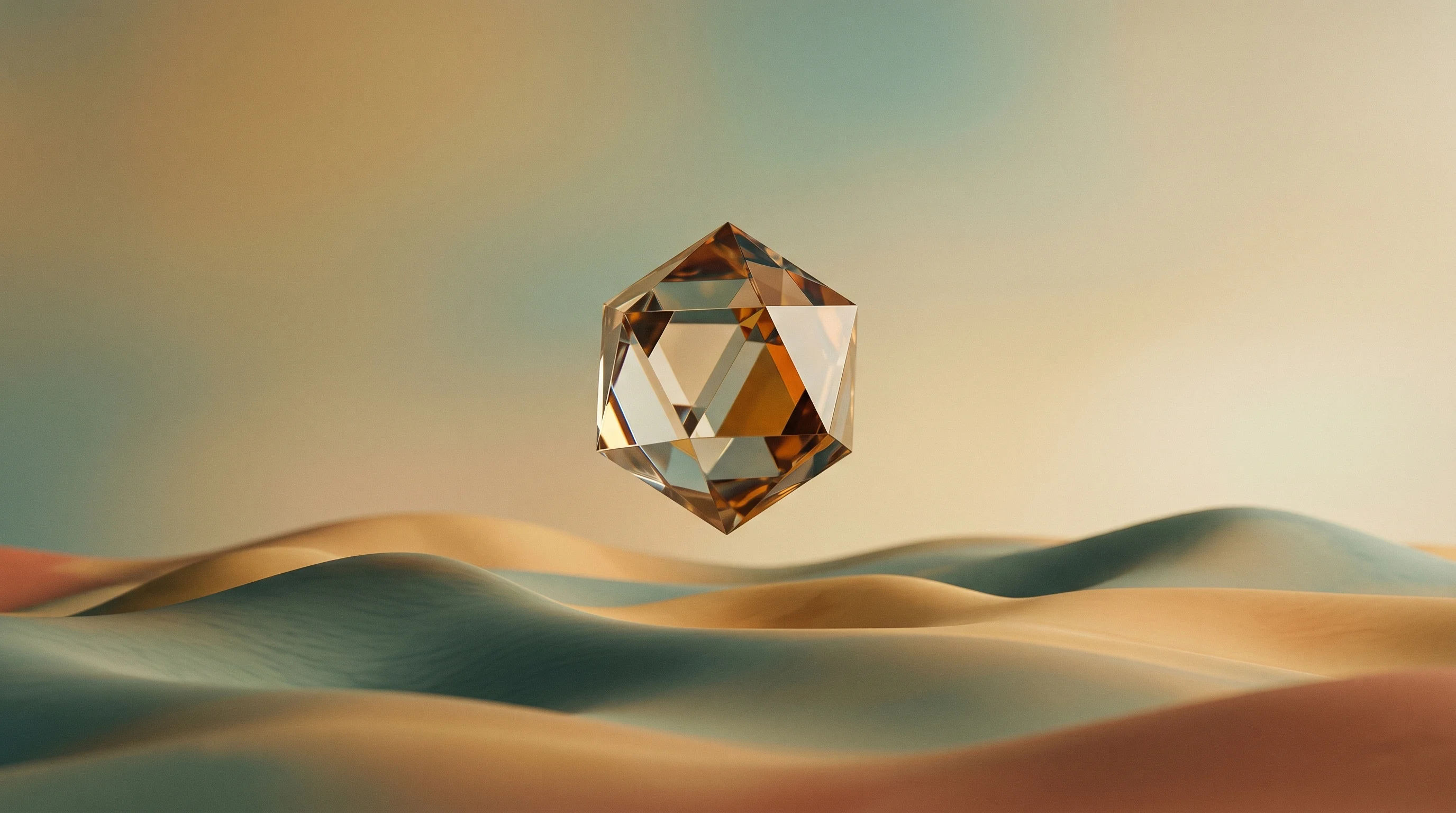 Digital illustration for article section "The Wider Landscape Is Moving" in "YC-Backed Matforge Uses AI Agents to Slash Semiconductor R&D From Years to Months" - A clean, minimal conceptual still-life featuring a single, highly detailed, multifaceted geometric c...
