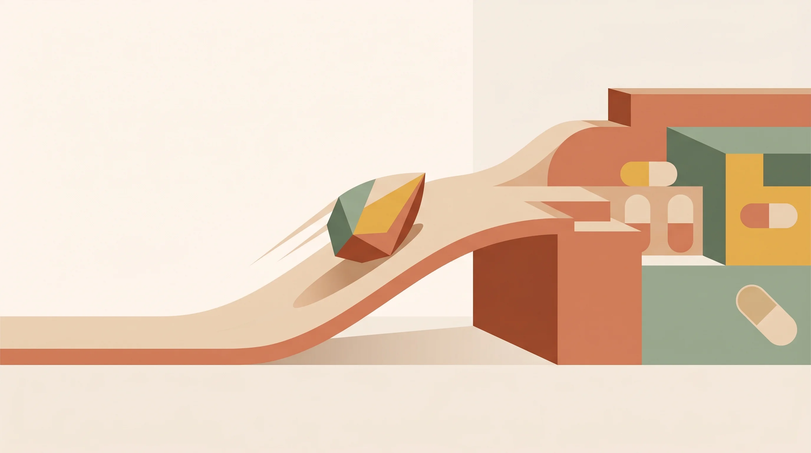 Digital illustration for article section "The Seed-to-Series-A Sprint" in "Solstice Lands $21M to Automate Pharma Marketing Compliance" - A minimalist, conceptual editorial illustration representing a rapid business sprint from a seed inv...