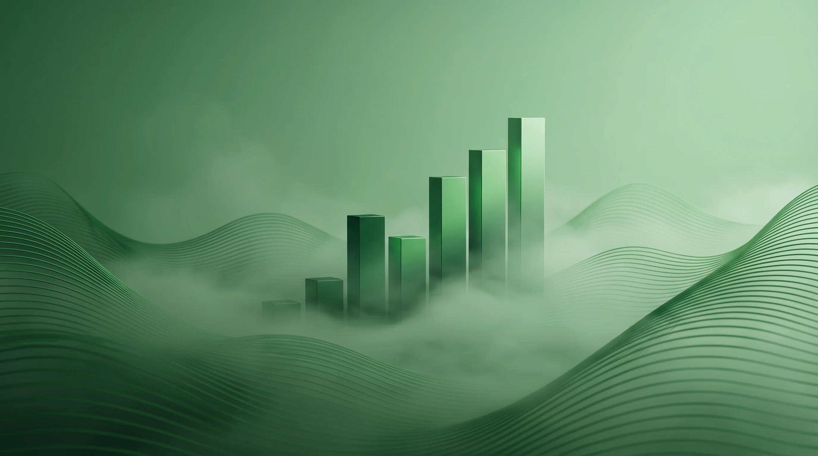 Digital illustration for article section "The Economics Are Still Murky" in "Light Anchor's AI Agents Run Five Consumer Brands Autonomously" - A clean, minimalist conceptual image representing murky economics and hidden business metrics, featu...