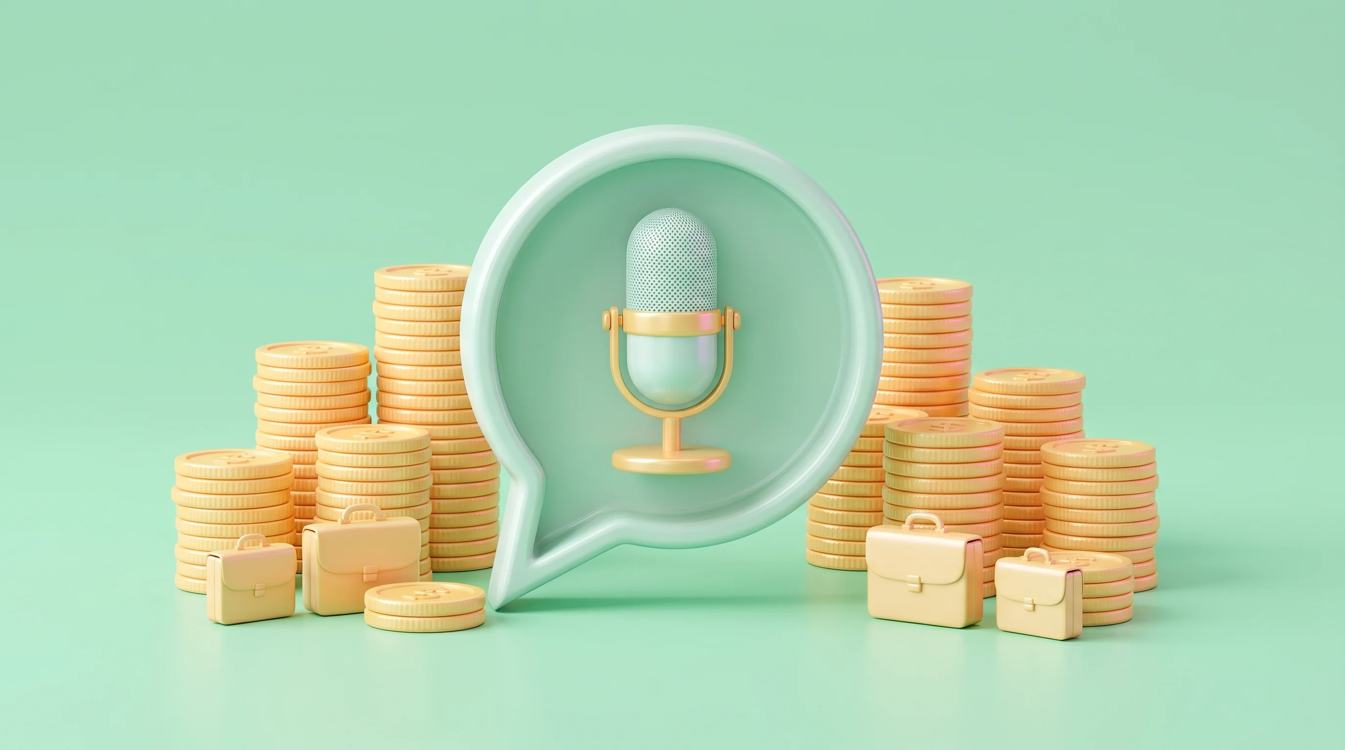 Digital illustration for article section "A Crowded, Well-Funded Field" in "Fonio.ai Lands $17M Seed at $140M Valuation Led by 20VC" - A conceptual 3D cartoon miniature model representing a highly competitive and well-funded voice AI i...