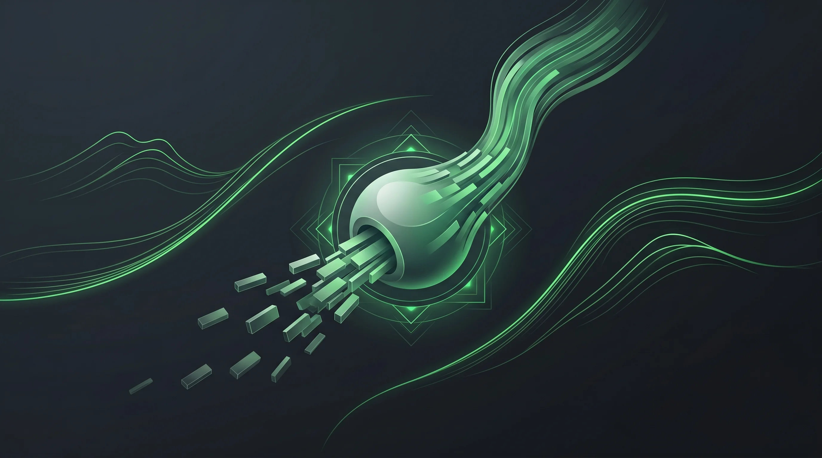 Digital illustration for article section "More Than FinOps" in "PointFive Lands $60M Series B as AI Costs Surge Across Enterprises" - A sleek, minimalist conceptual visualization of a modern "Cloud & AI Efficiency Engine" actively tra...