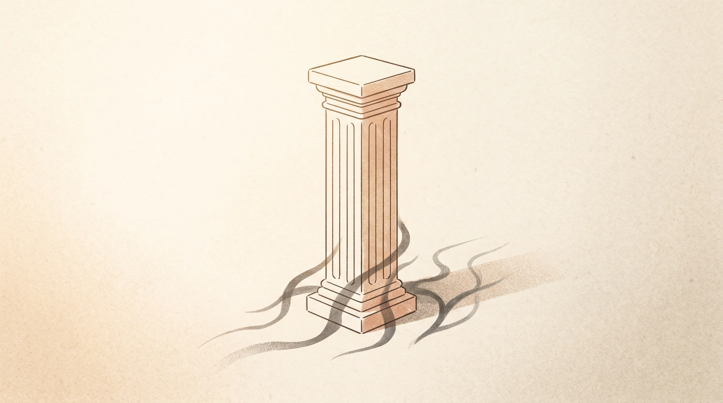 Digital illustration for article section "The Governance Problem Nobody Wants to Talk About" in "The AI Agent Timing Paradox: When Building Early Becomes Building Too Soon" - A conceptual, minimalist illustration depicting the hidden risks of unmanaged systems, featuring a s...