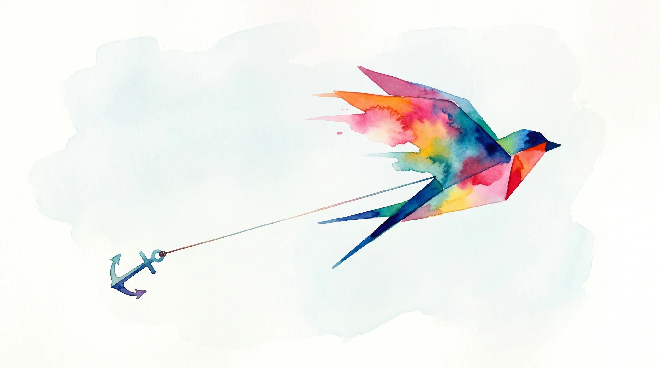 Digital illustration for article section "The Cost of Speed" in "Solo Founders + AI: How Startups Now Launch in Weeks, Not Months" - A minimalist, conceptual illustration of a fast-moving origami swallow soaring forward while pulling...