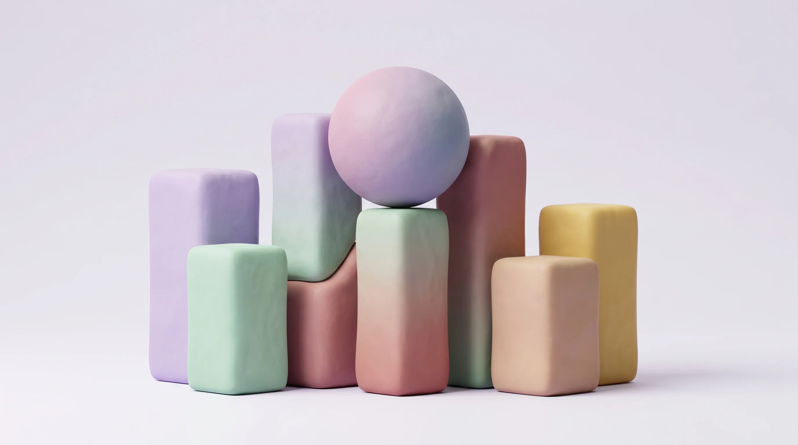 Digital illustration for article section "The Team Behind the Technology" in "SWARM Raises $10M Series A for AI-Powered Operations Intelligence" - A conceptual, minimalist 3D illustration representing a dynamic leadership team and organizational p...