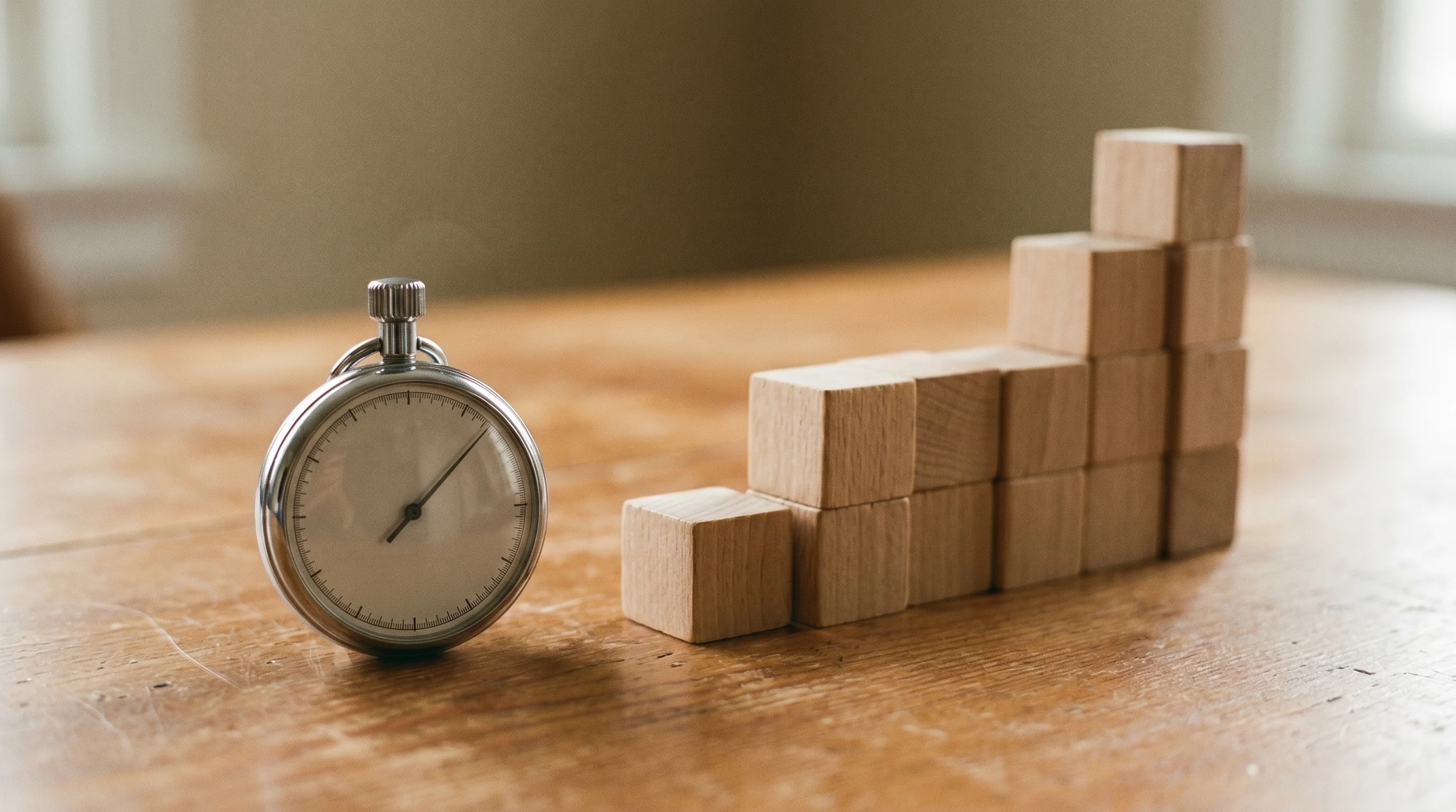 Digital illustration for article section "Timing and traction" in "Jedify Raises $24M Series A for Enterprise AI Context Platform" - A conceptual and minimalist composition representing startup timing and traction, featuring a classi...