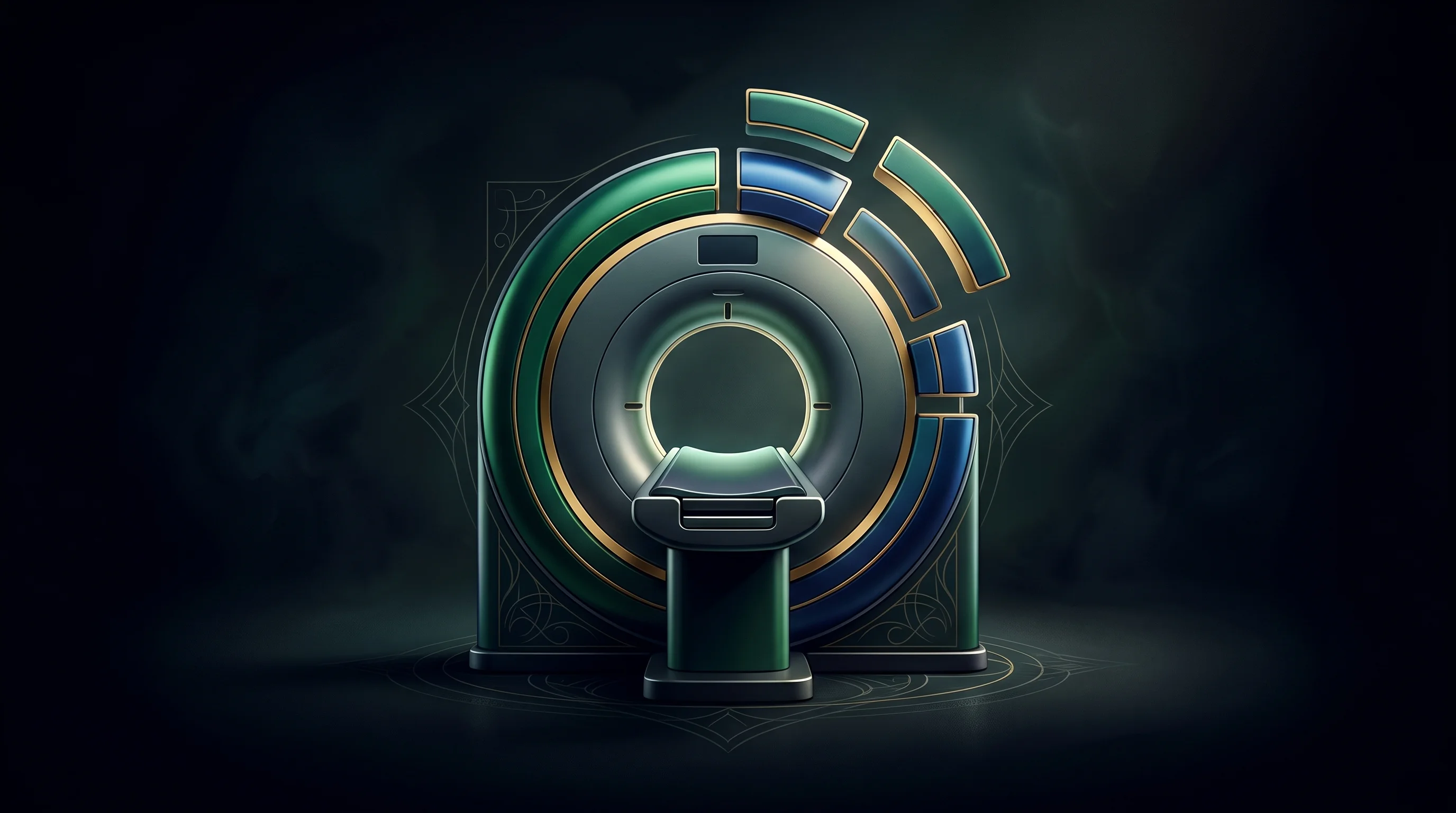 Digital illustration for article section "The Unproven Variables" in "How Adialante Plans to Bring MRI Screening to Every Clinic" - A conceptual, minimalist representation of a sleek, modern medical imaging ring, symbolizing an MRI ...
