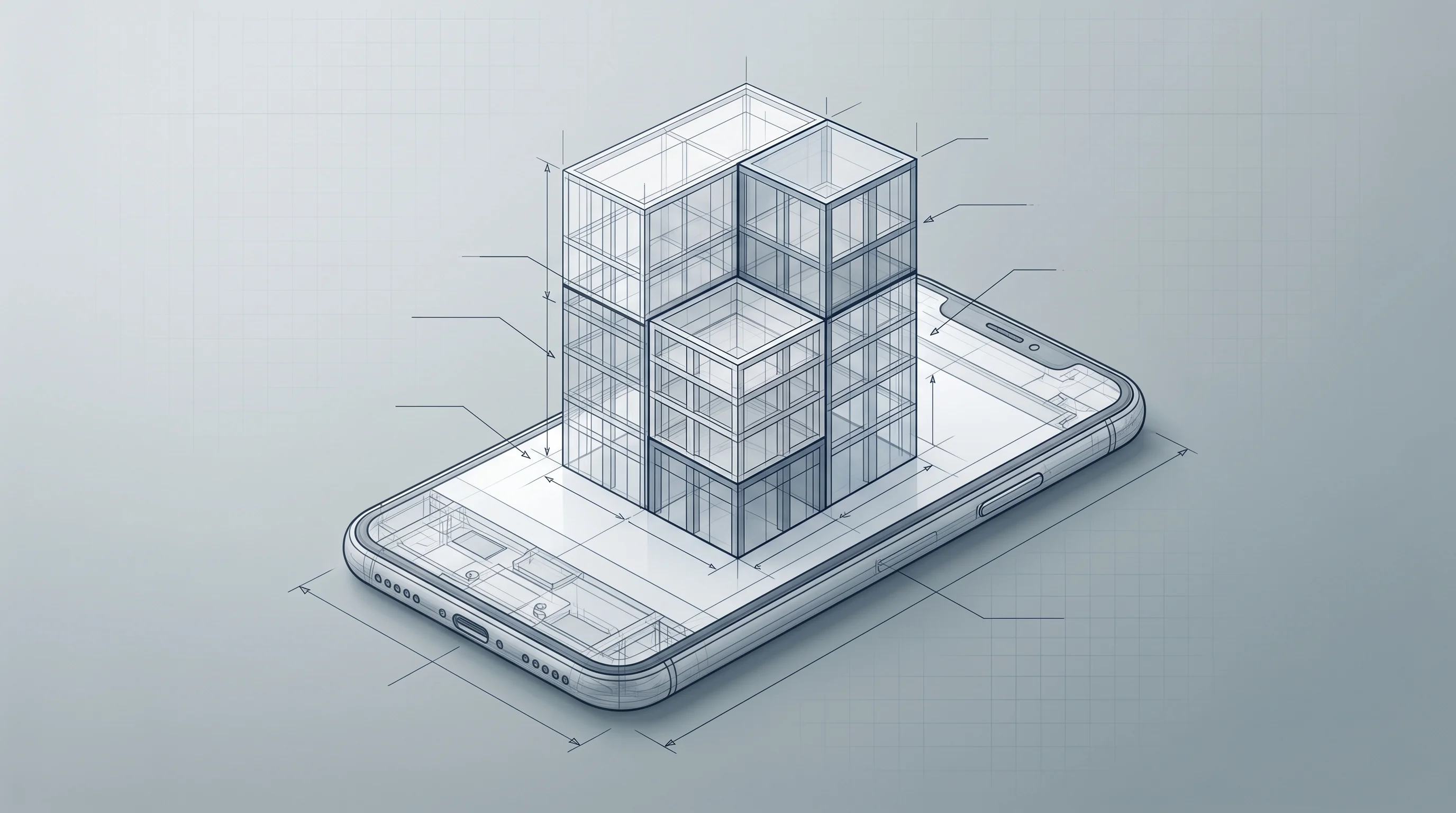 Digital illustration for article section "Mobile Money Meets Blockchain (Sort Of)" in "Ndarama Launches Secondary Market for Property-Backed Tokens in Zimbabwe" - A minimal, conceptual image featuring a sleek smartphone resting on a smooth surface, with a 3D arch...
