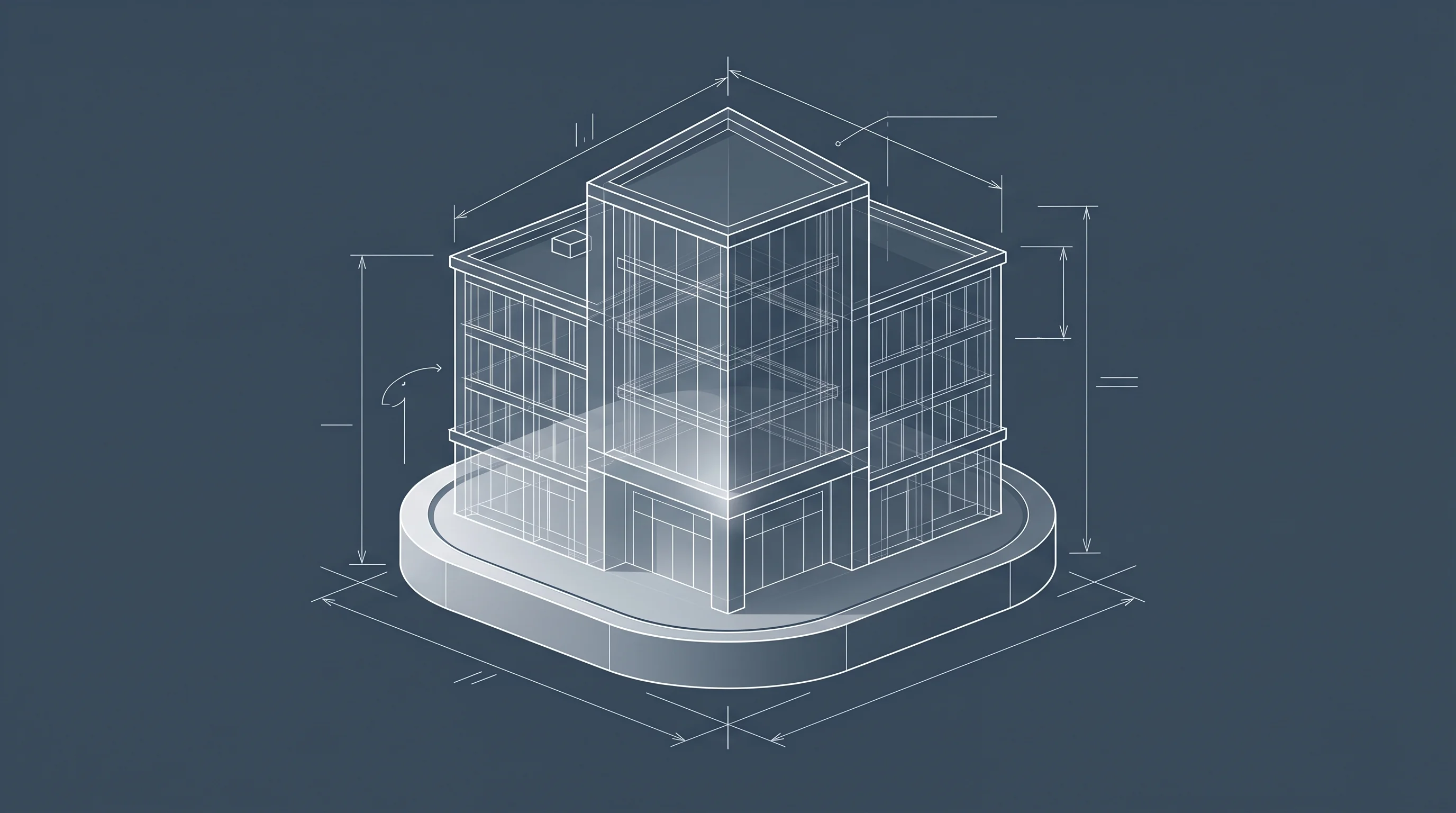 Digital illustration for article section "What Comes Next, Maybe" in "Ndarama Launches Secondary Market for Property-Backed Tokens in Zimbabwe" - A minimalist, conceptual architectural illustration of a modern commercial building resting securely...