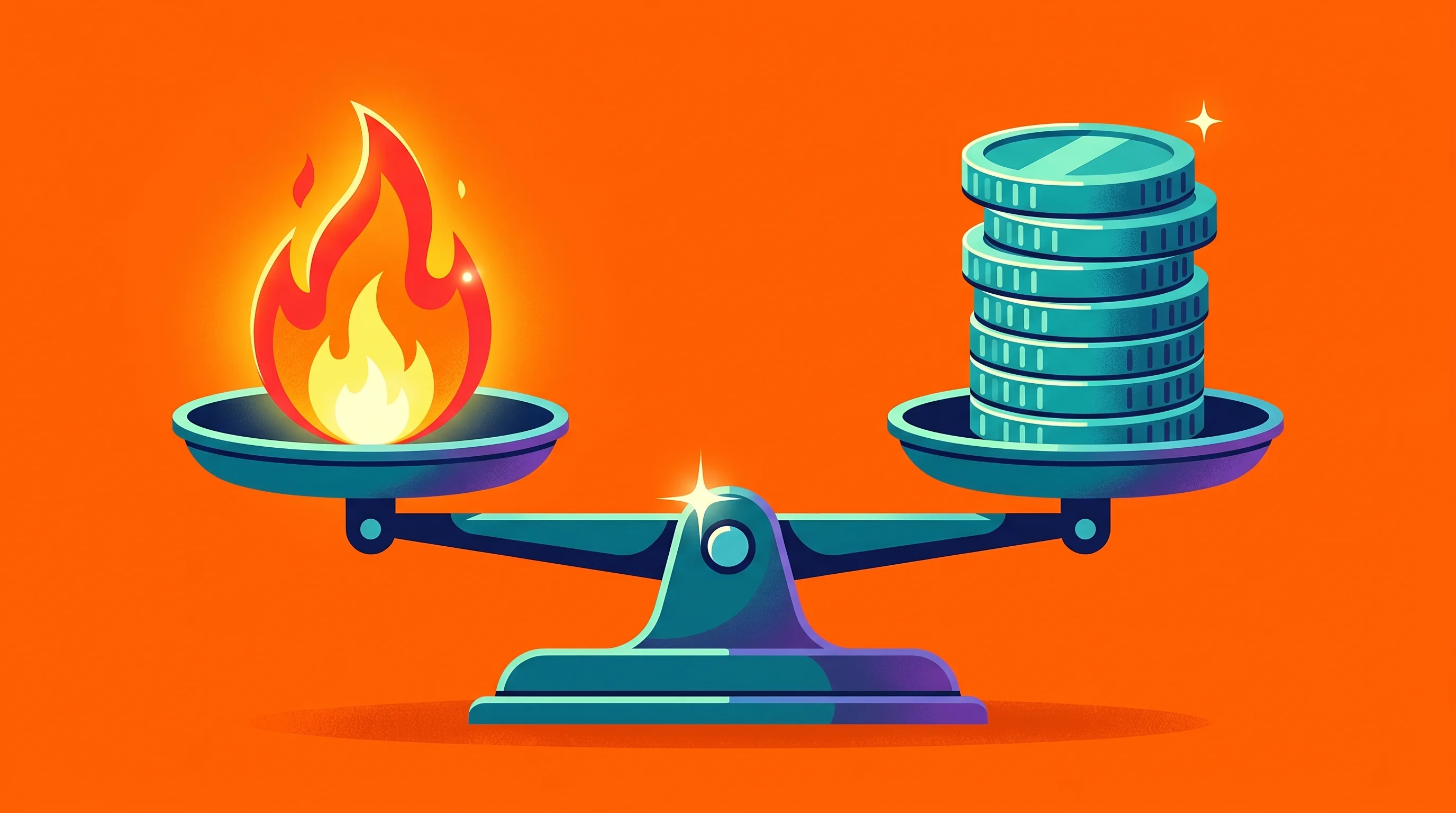 Digital illustration for article section "The Economics Still Need Proving" in "Oscorp Energy Raises A$1.3M for AI-Powered Battery Sorting Tech" - A dynamic, slightly asymmetrical conceptual illustration representing the challenge of proving unit ...