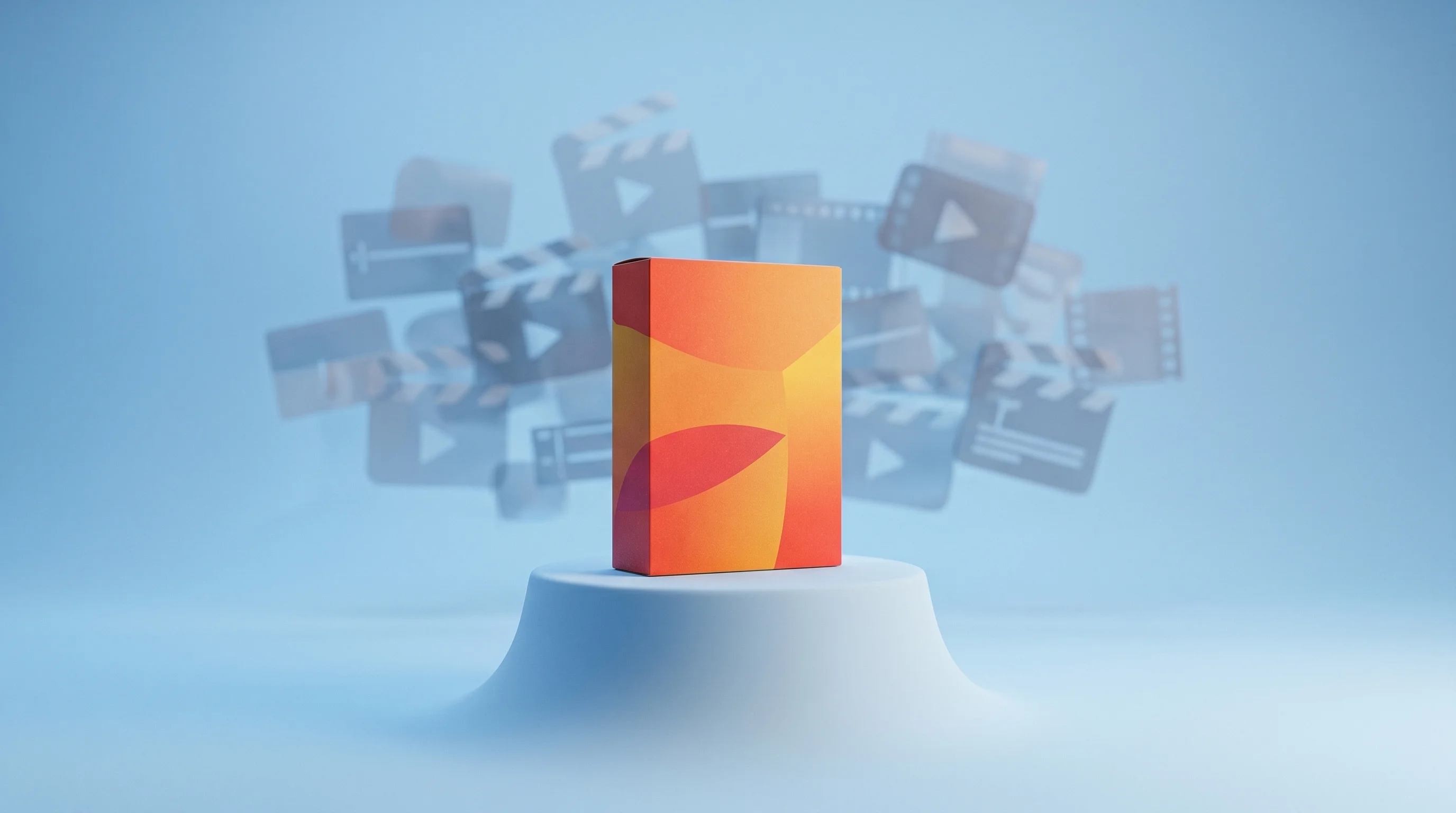 Digital illustration for article section "Competitive Landscape" in "Bevyl Raises $1.3M to Automate Video Editing for Consumer Brands" - A minimalist and conceptual representation of standing out in a crowded competitive landscape, featu...