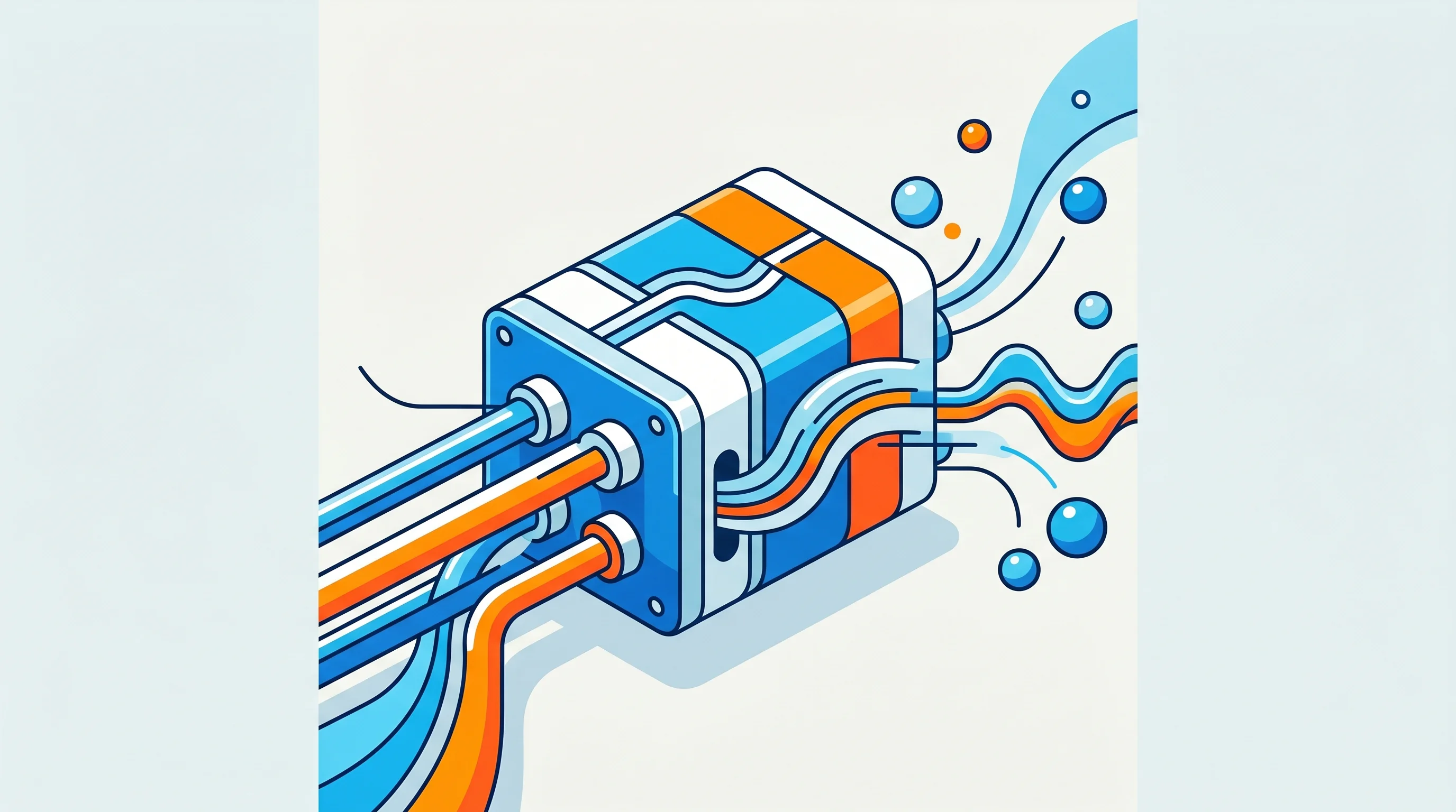 Digital illustration for article section "What They're Claiming" in "Petra Power's Fuel Cell Tech Targets 90% Emissions Cut" - A conceptual, minimalist illustration of a modern solid oxide fuel cell operating in a reversible en...