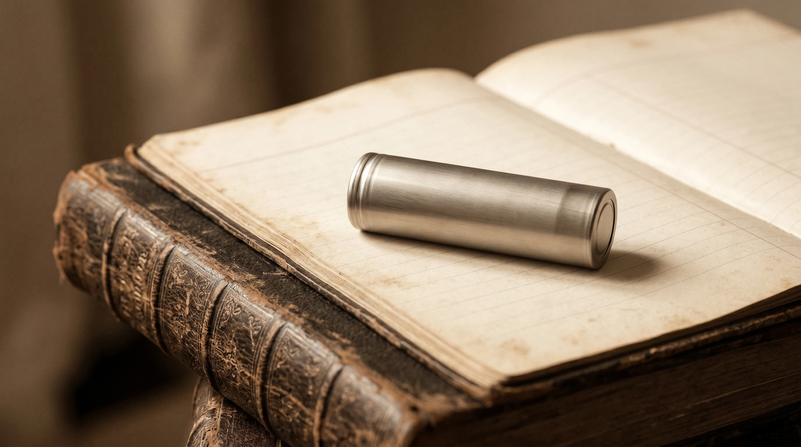 Digital illustration for article section "A Team With History" in "Western CAM Lands $2.2M to Onshore Critical Battery Materials" - A conceptual and minimal representation of deep industry experience and battery technology history, ...
