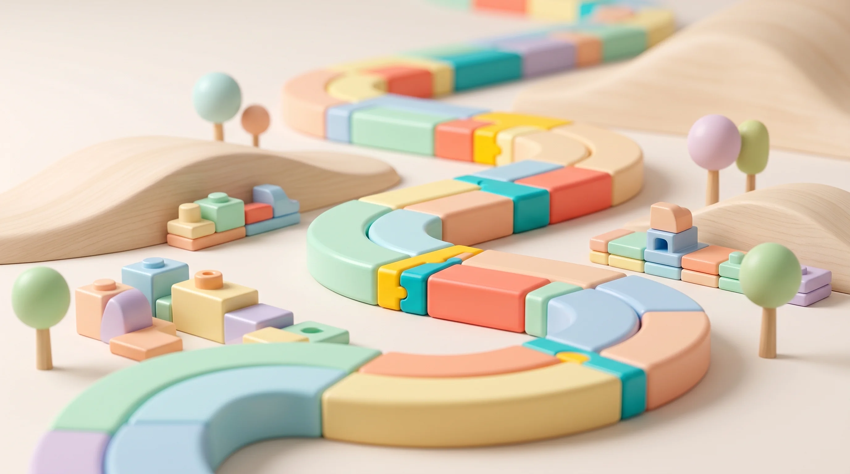 Digital illustration for article section "A Different Path Forward?" in "Aster's Autonomous Research Lab Orchestrates Thousands of AI Agents" - A conceptual miniature model visualizing a unified path forward, featuring a smooth, winding pathway...