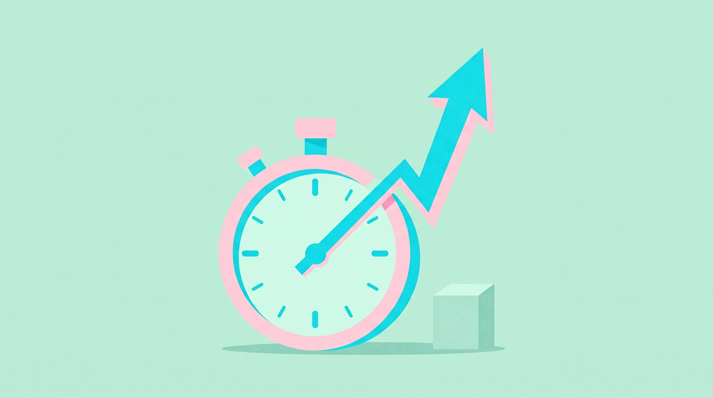 Digital illustration for article section "Timing Meets Velocity" in "F2 Raises $14M Seed to Scale AI Platform for Private Credit" - A minimalist, conceptual illustration of a stylized stopwatch with its sweeping hand breaking out of...