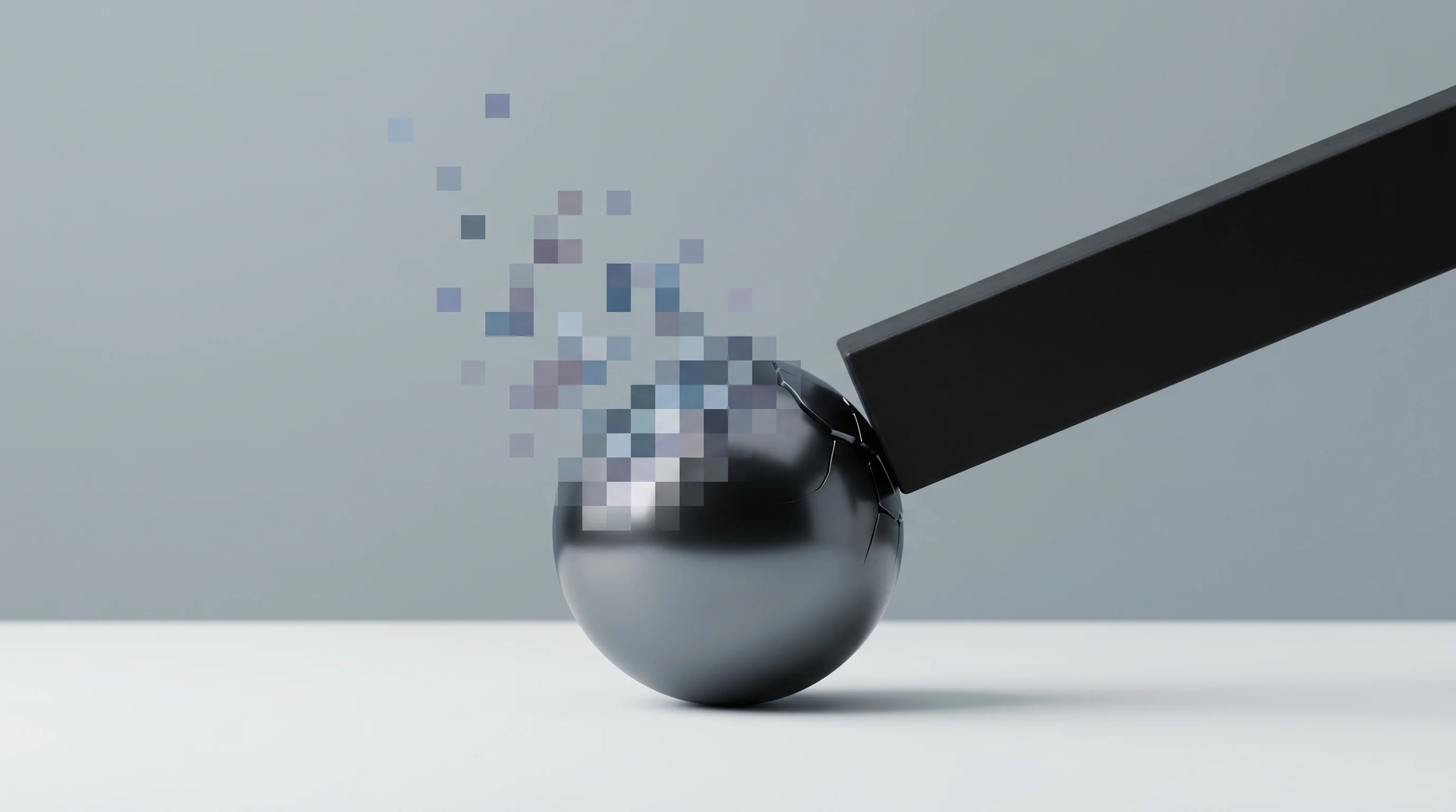 Digital illustration for article section "When the President Bans Your AI Provider" in "Datadog Veterans Raise $7M to Solve AI Model Lock-In Crisis" - A clean, minimalist conceptual artwork representing a sudden government directive disrupting an AI s...