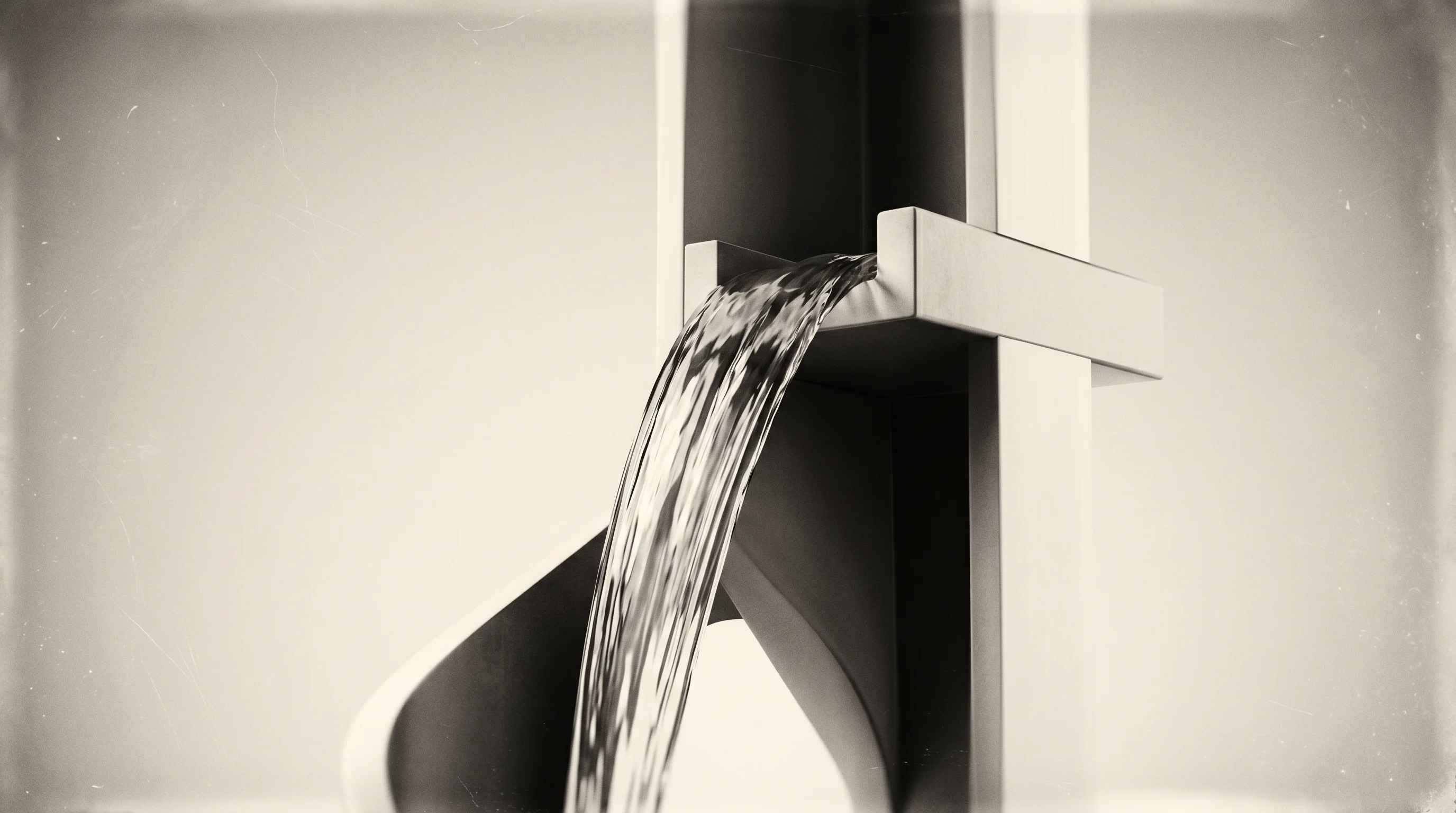 Digital illustration for article section "What Happens Next" in "Startup Claims 30% Energy Cut for Data Centers With Dew-Point Cooling" - A conceptual and minimal representation of the future of data center cooling, featuring a single, sl...