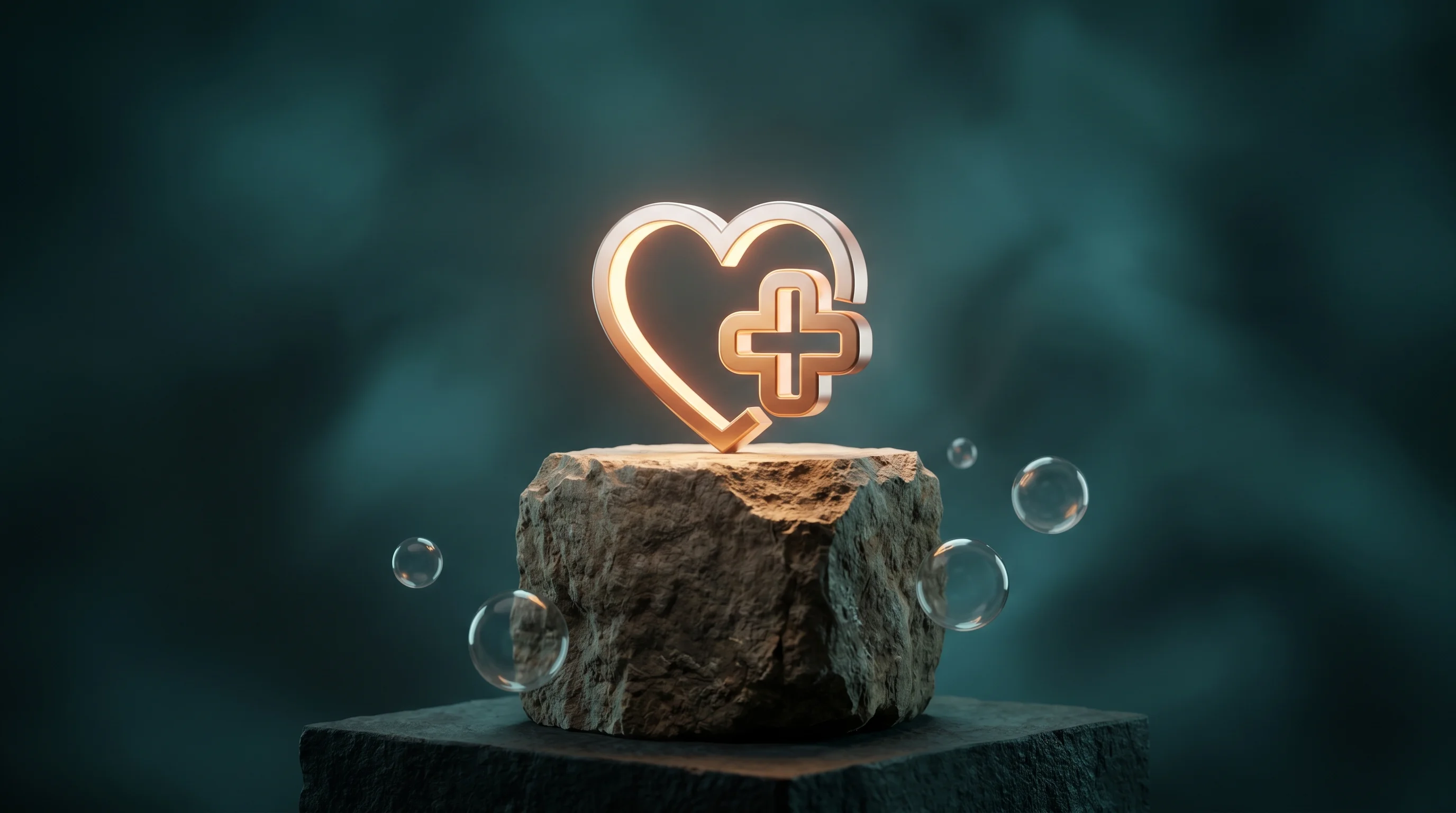 Digital illustration for article section "Consolidation and Caution" in "01Health Raises $15M to Turn Specialist Care Platform Into Healthcare Infrastructure" - A conceptual, minimalist 3D composition representing consolidation and caution in digital health, fe...