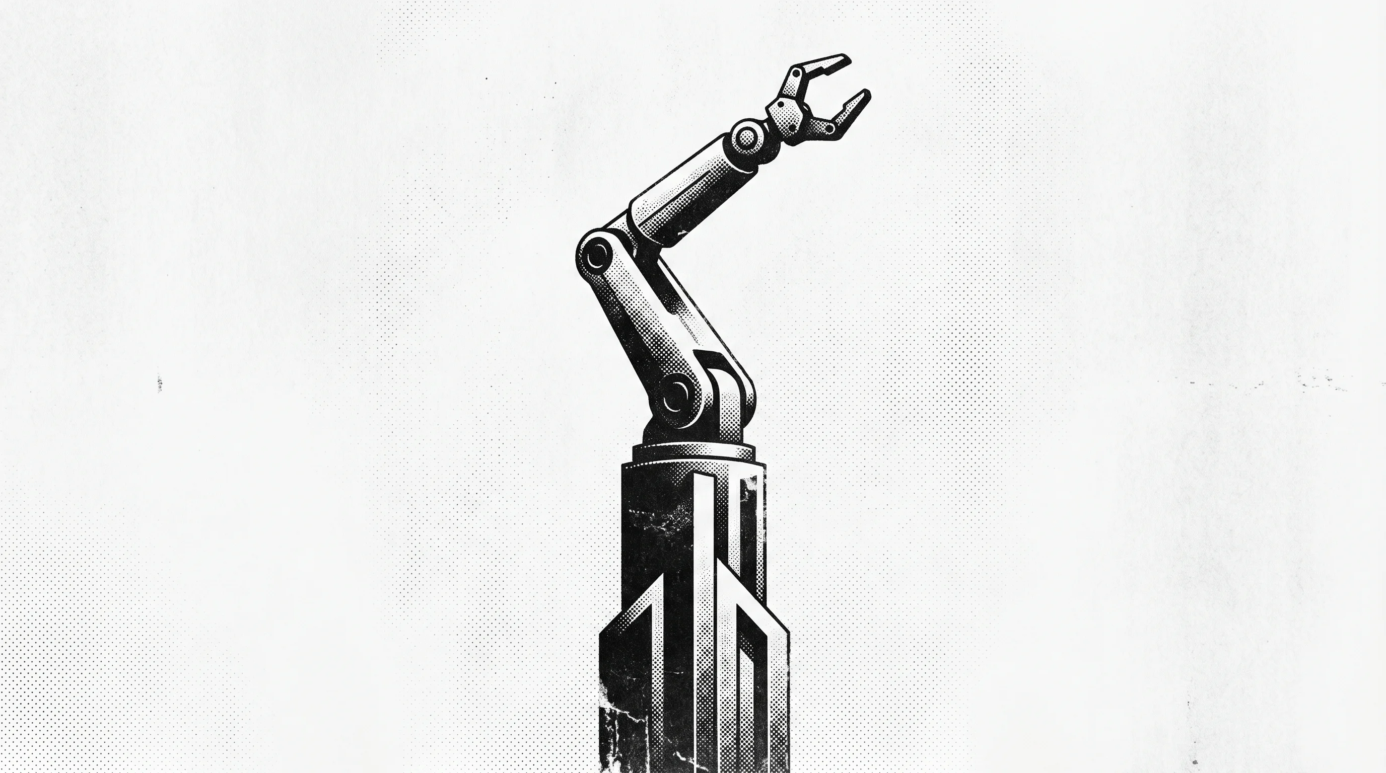 Digital illustration for article section "The MW Model: Vertical Integration, Literally" in "Japan's MW Raises ¥3B Seed to Build AI-Powered 'Living Home' Robotics" - A clean, minimalist conceptual illustration of vertical integration featuring a towering, abstract a...