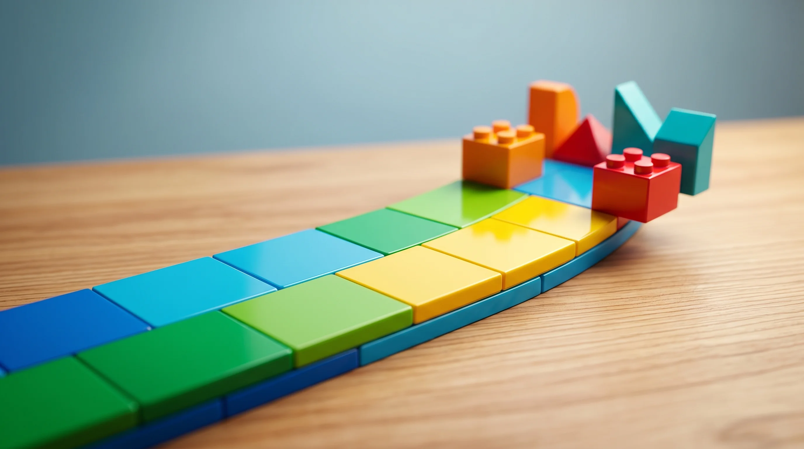 Digital illustration for article section "What Happens Next" in "Paca Launches Open-Source Jira Alternative for Human-AI Teams" - A macro photography shot of a minimalist, conceptual roadmap constructed from smooth, interconnected...