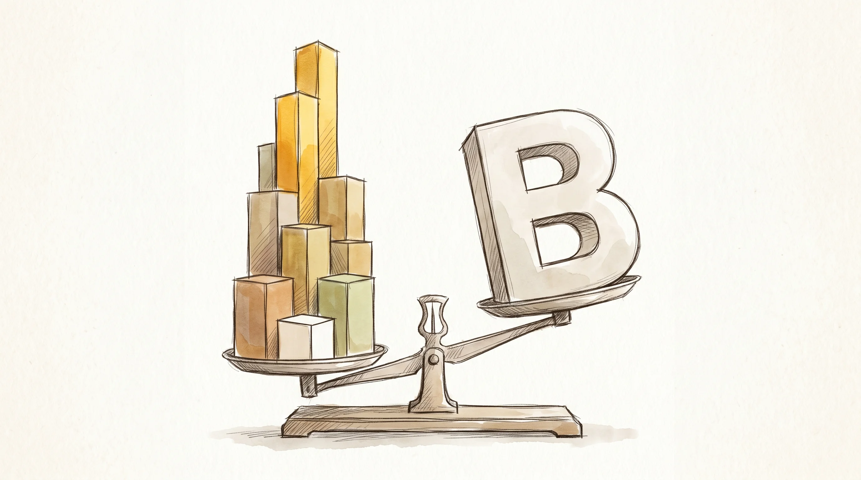 Digital illustration for article section "The Series B and Mega-Round Math" in "Bezos Returns as Co-CEO: Prometheus Raises $12B for Industrial AI" - A clean, minimalist conceptual illustration representing astronomical Series B funding and mega-roun...