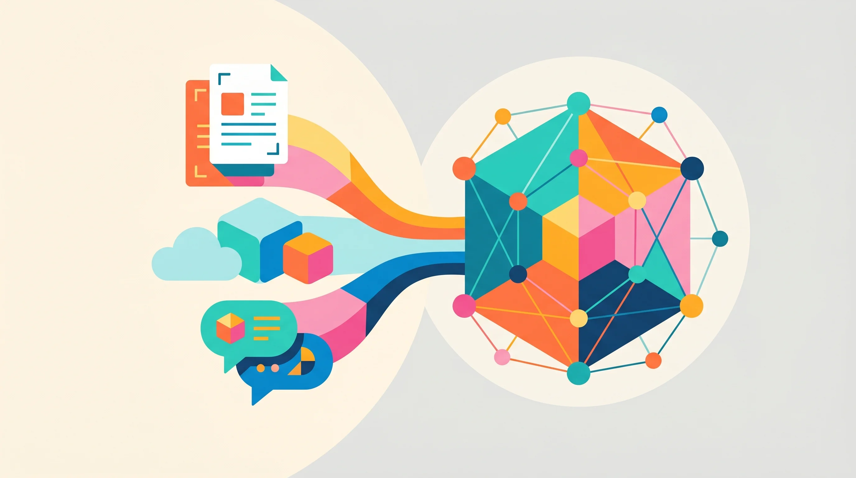 Digital illustration for article section "The Product Pitch" in "Ex-Tesla Security Lead's AI Startup Lands $25M at $100M Valuation" - A clean, minimalist flat illustration conceptually representing the ingestion of development data in...