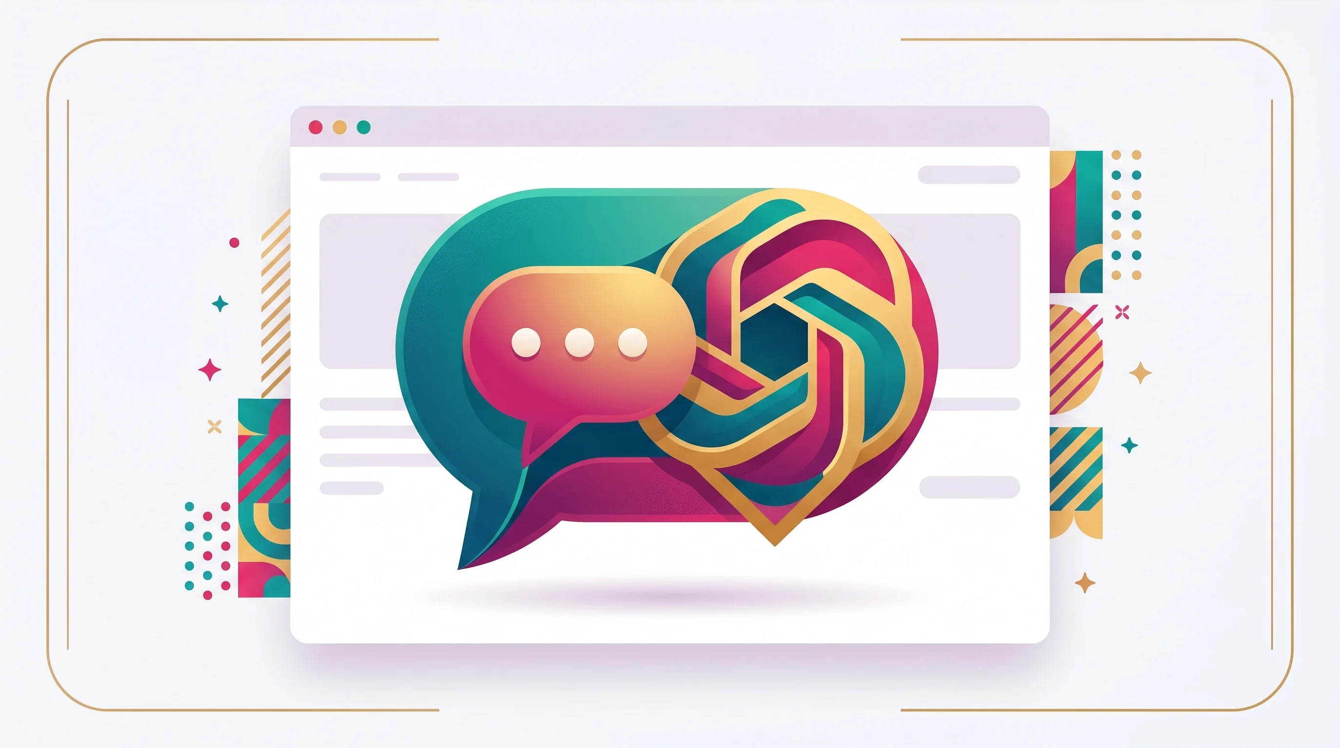 Digital illustration for article section "A Founder Who's Seen This Before" in "Expertise AI Launches Free AI Assistant for Account Executives" - A conceptual, modern illustration featuring a sleek, oversized chat bubble seamlessly transforming i...