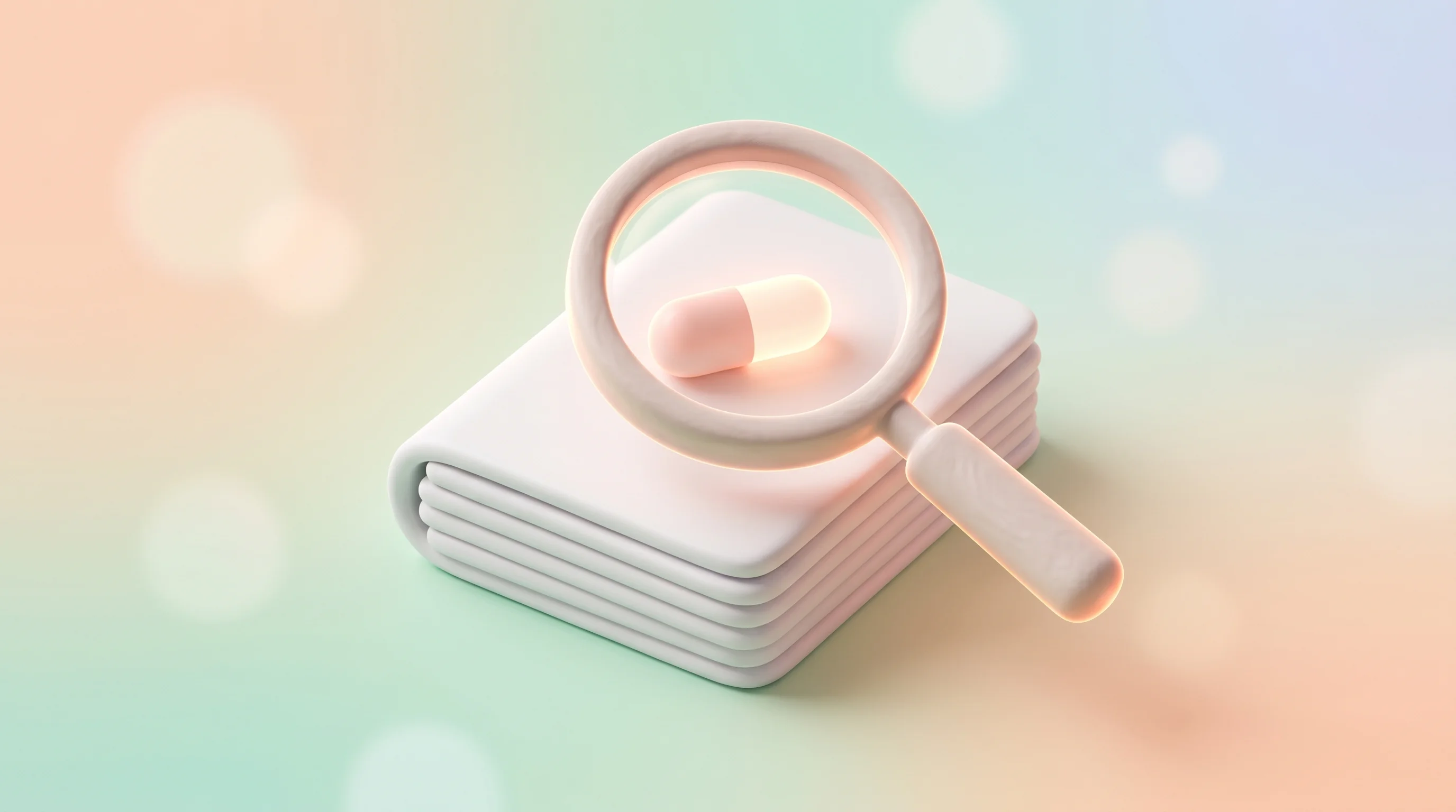 Digital illustration for article section "The Trust Problem" in "Risklick's Protocol AI Gains Traction in Clinical Trial Automation" - A clean, minimal 3D conceptual illustration representing the intense scrutiny and trust issues in ph...