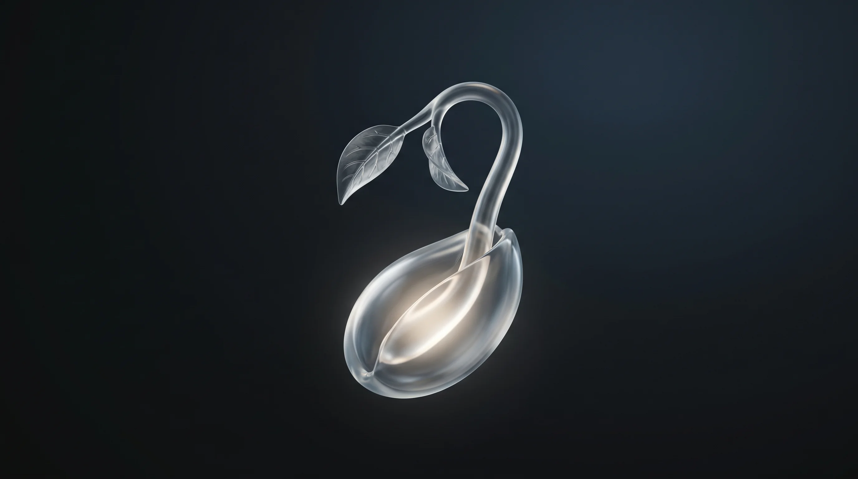 Digital illustration for article section "Content Section 2" in "Rainbow Crops Raises $11.3M to Engineer Climate-Proof Crops with AI" - A macro, highly detailed shot of a single, elegant plant sprout emerging from a stylized seed, conce...
