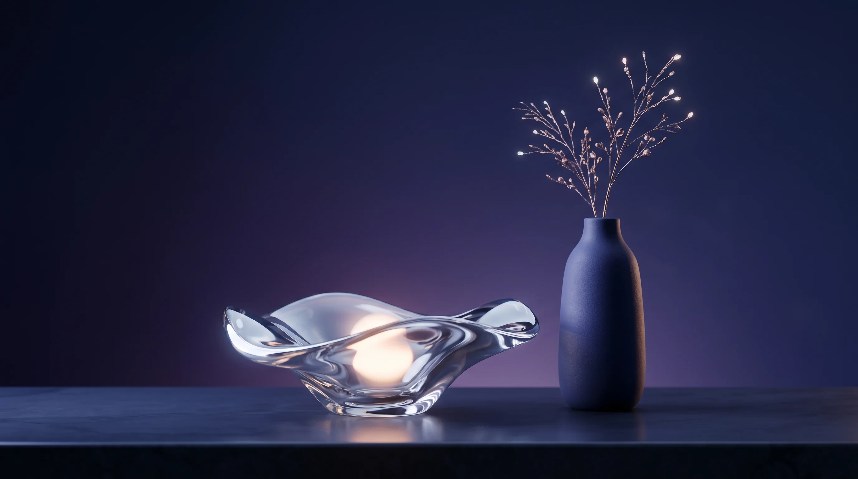 Digital illustration for article section "Luxury Ambitions" in "Arcade's $25M Series A Powers AI-Driven Physical Product Revolution" - A minimalist, conceptual still life representing upmarket luxury and high-end home decor, featuring ...