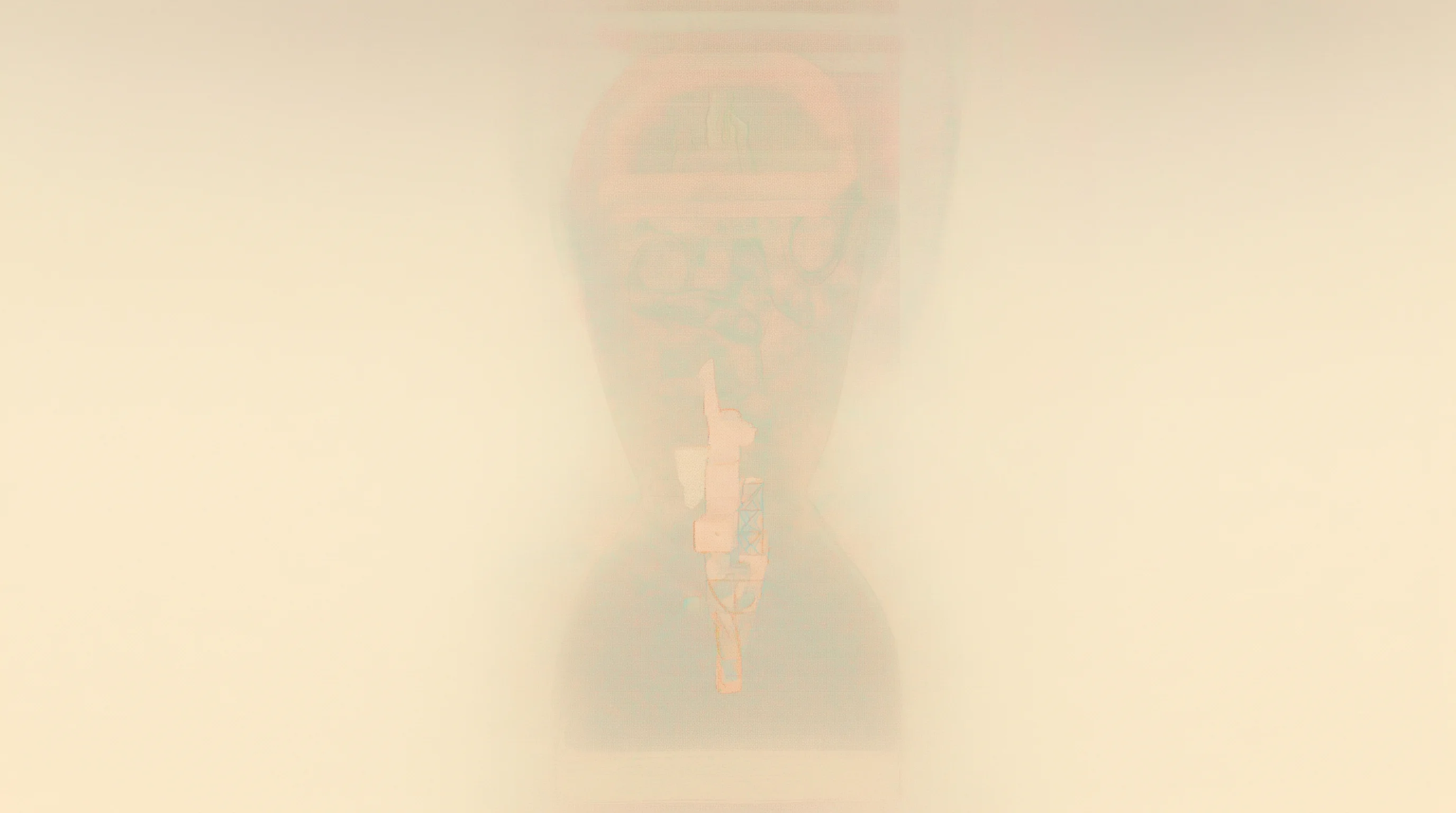 Digital illustration for article section "Bottlenecks, Everywhere" in "SpaceX Veteran Raises $22M to Mass-Produce Geothermal Power Plants" - A conceptual, cozy indie illustration of a large, stylized hourglass where simplified power grid equ...