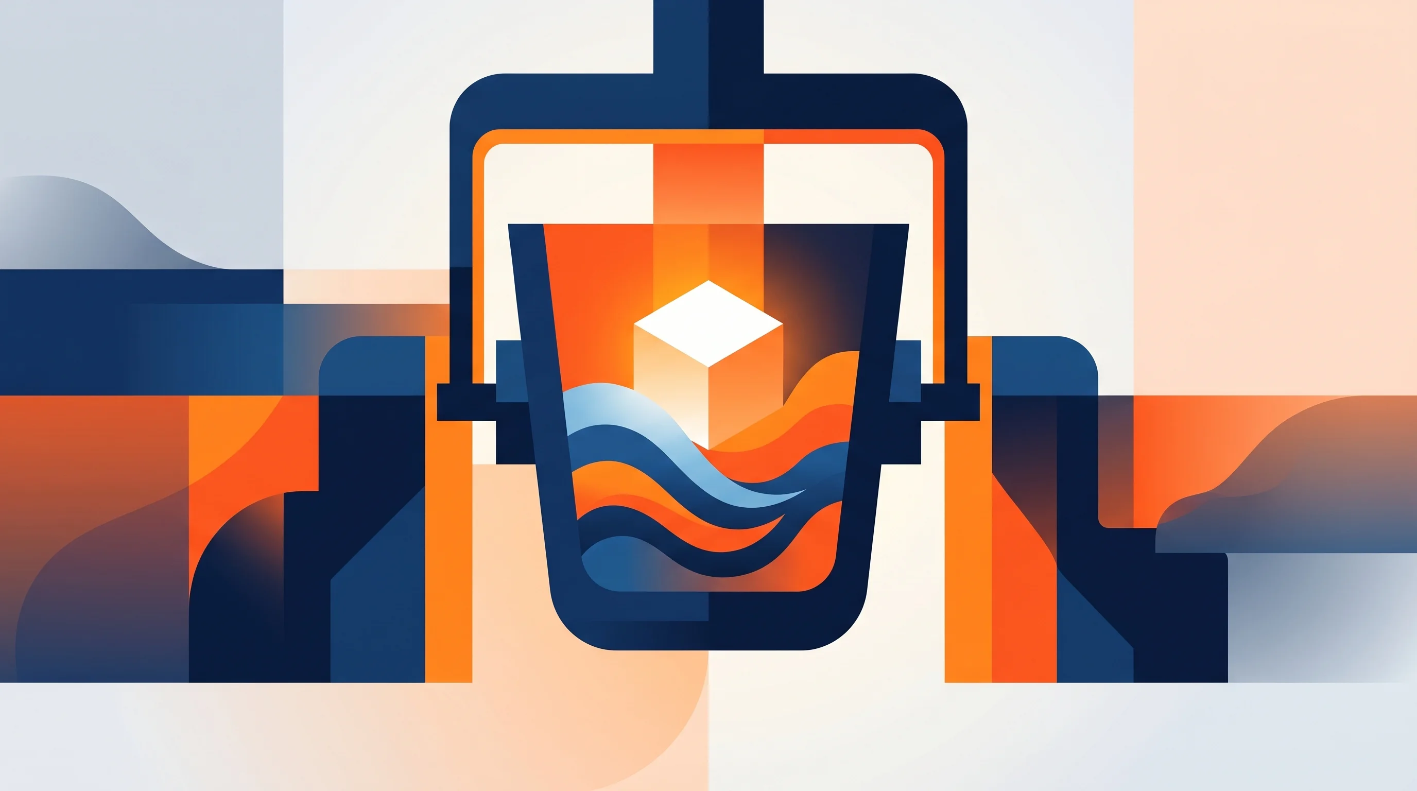 Digital illustration for article section "Old Chemistry, New Twist" in "Magrathea's $100M+ Mission to Break China's Magnesium Stranglehold" - A conceptual, modern geometric flat style illustration representing the revival of electrolytic chem...