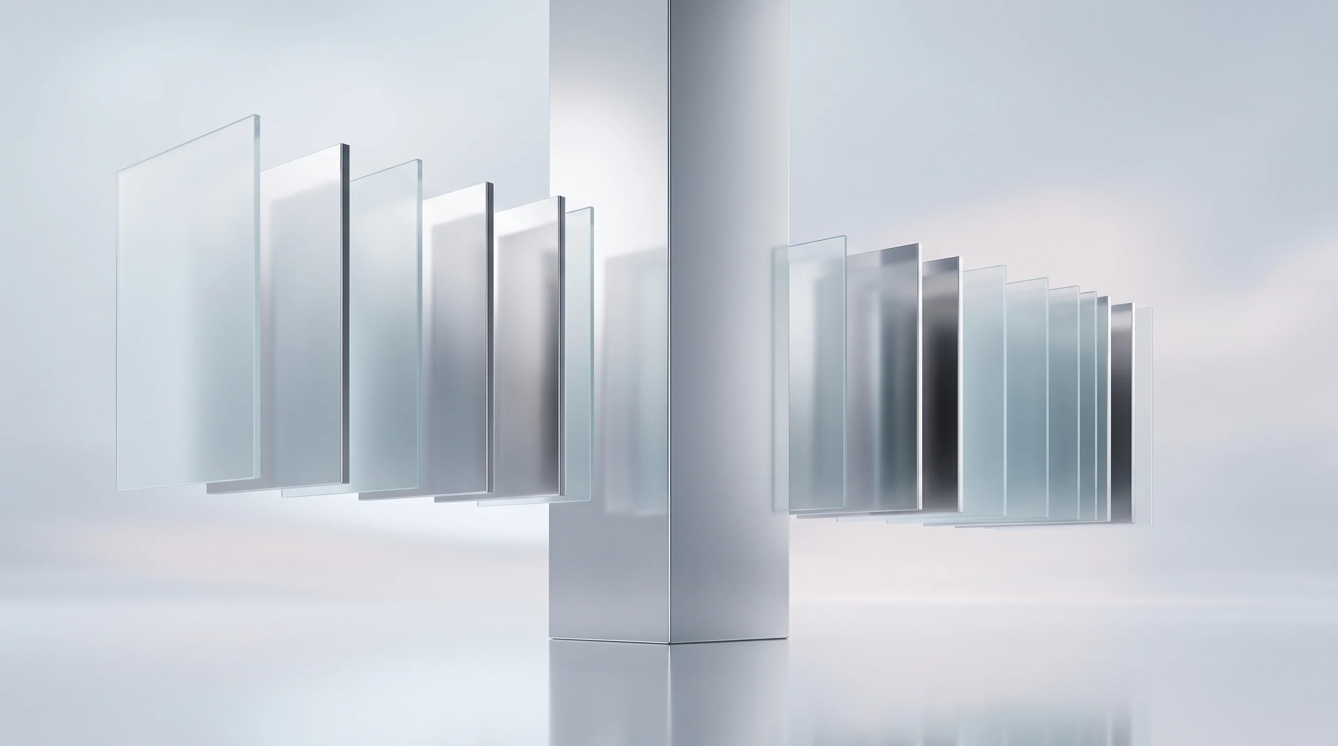 Digital illustration for article section "The Memory Layer Ambition" in "Linzumi Launches Team Chat to Command AI Coding Agents from Anywhere" - A sleek, minimalist conceptual representation of a continuous context compiler forming a unified mem...